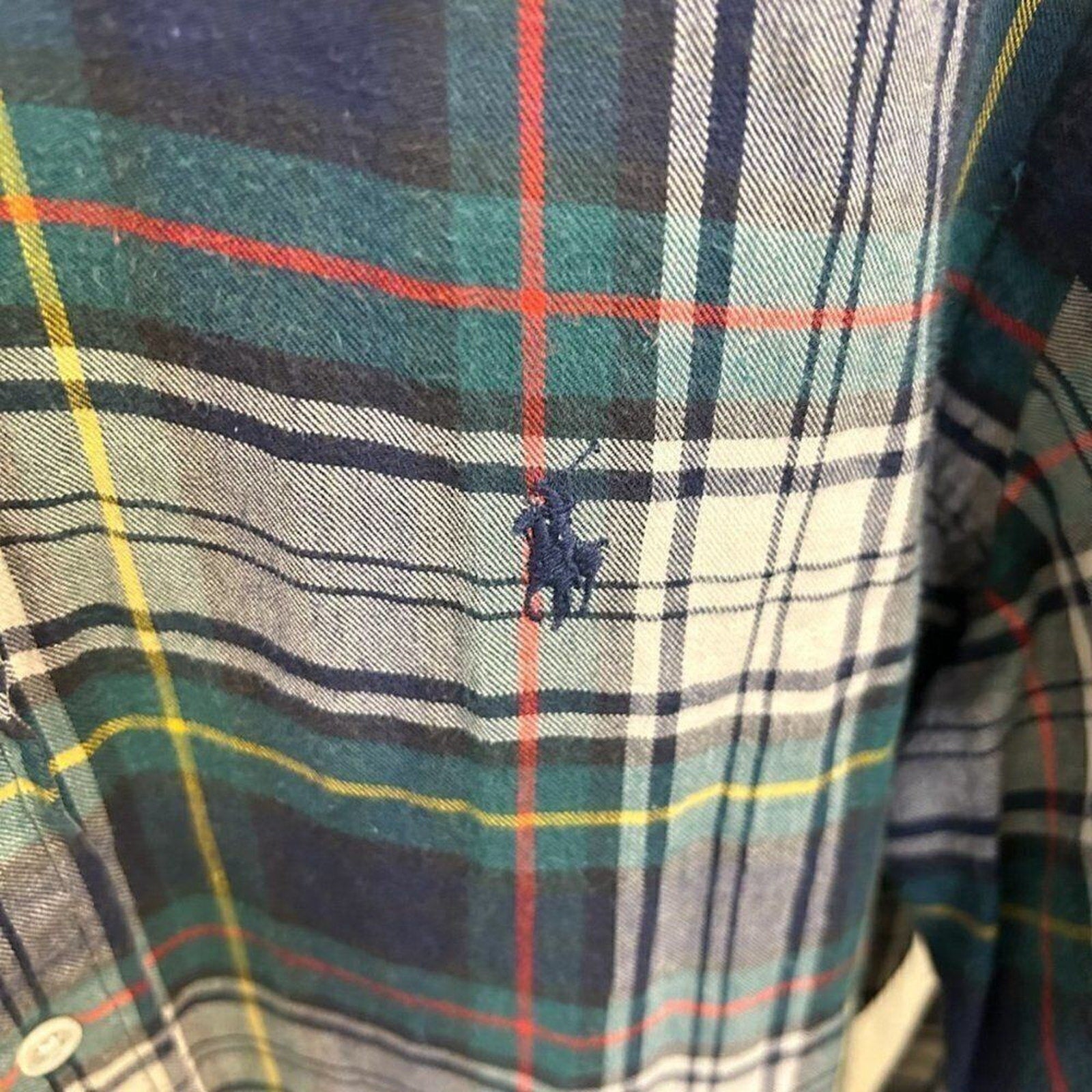 Ralph Lauren Men's Size Small Shirt Classic Fit Plaid Flannel Button Down #M1363
