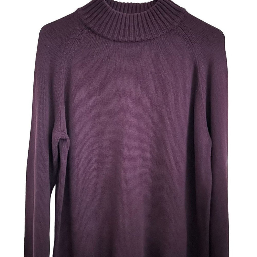 Jeanne Pierre Women’s Maroon Turtleneck Pullover Sweater Size L – N1407