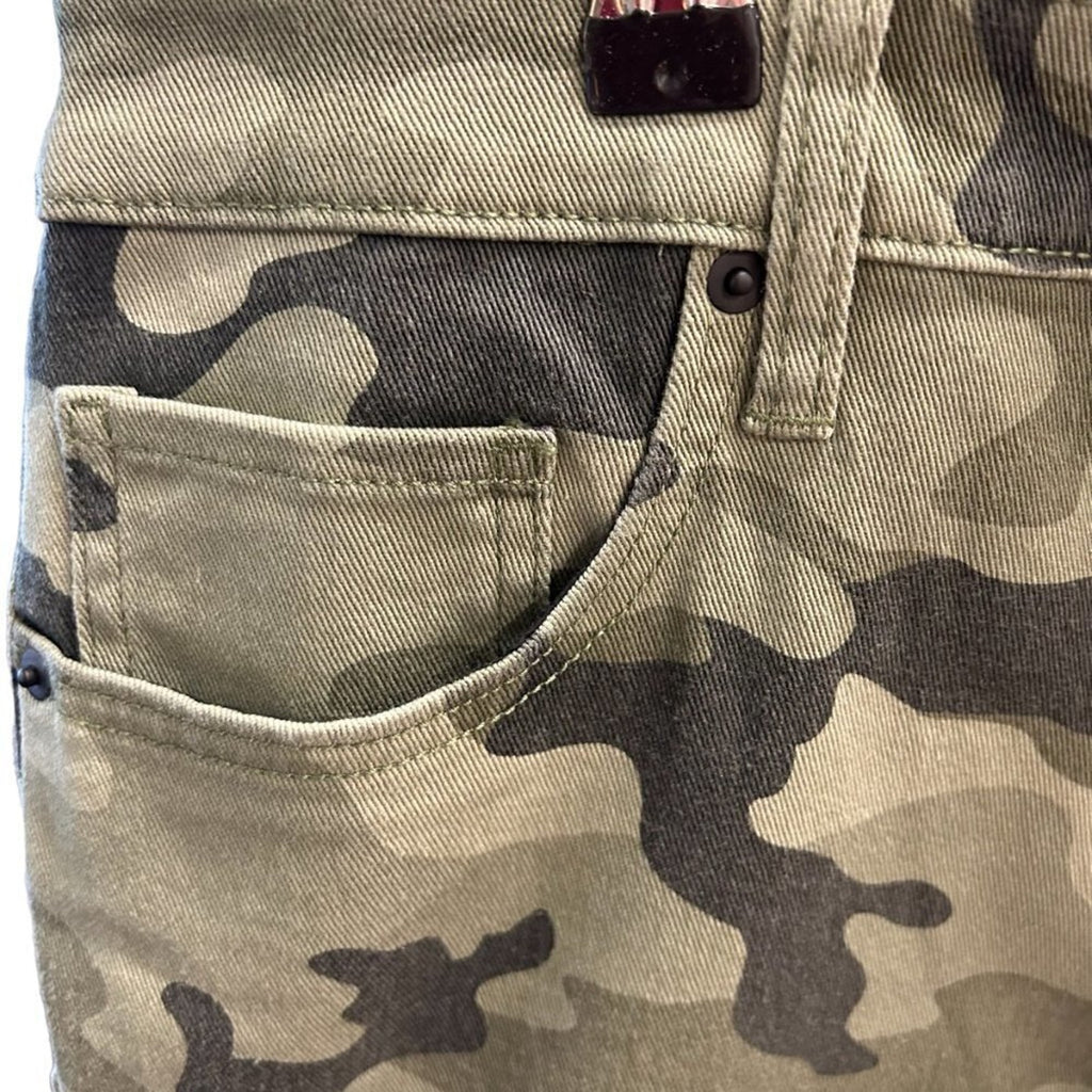 NILI Lotan Green Women's Green Camo Print Jeans Size 14 Hi-Rise #L1380