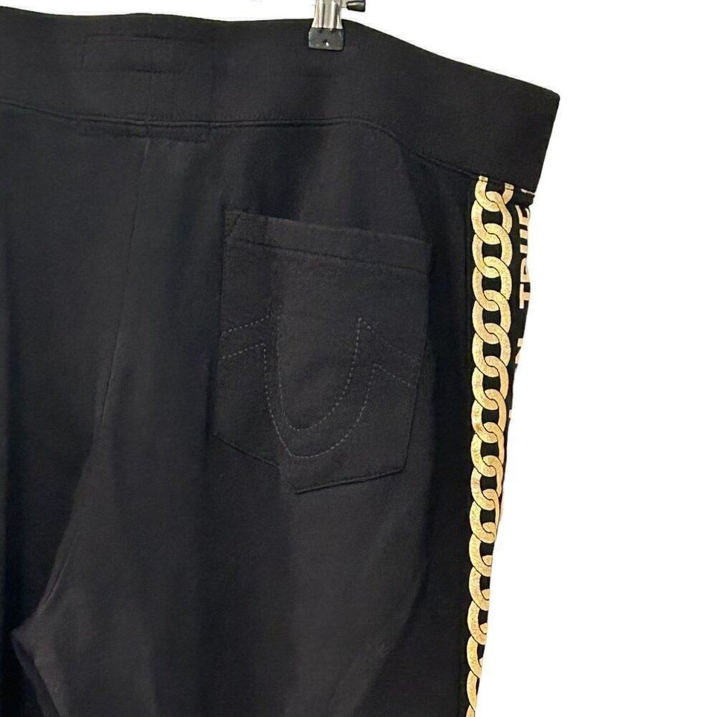 True Religion Unisex Jogger Sweatpants Size 3XL Black, Drawstring Waist #P1452