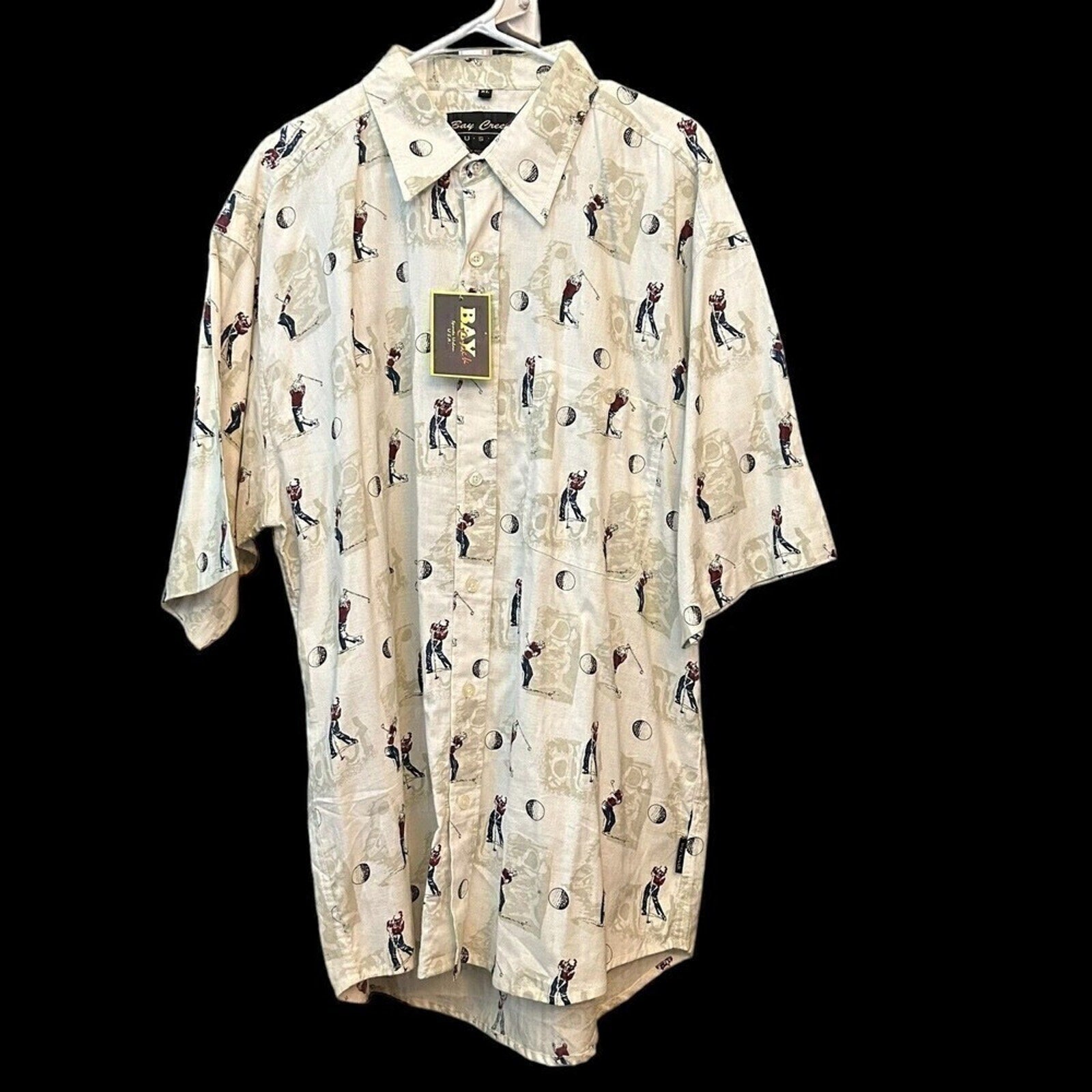 Bay Creek Men's XL Big Golf Shirt Short Sleeve - New - Cream Color, #1166