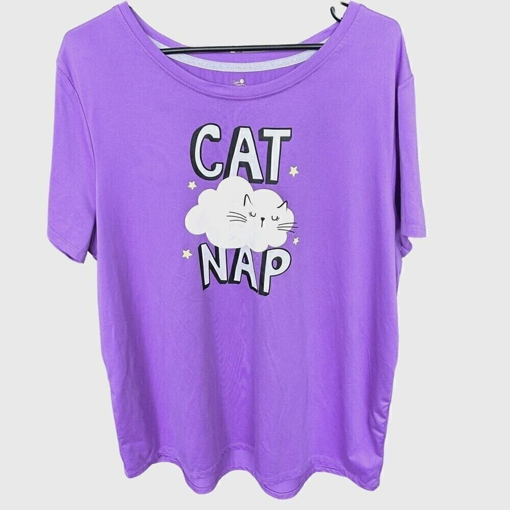 Secret Treasures, Cat Nap, T-Shirt Purple Size L (12-14) # 1117