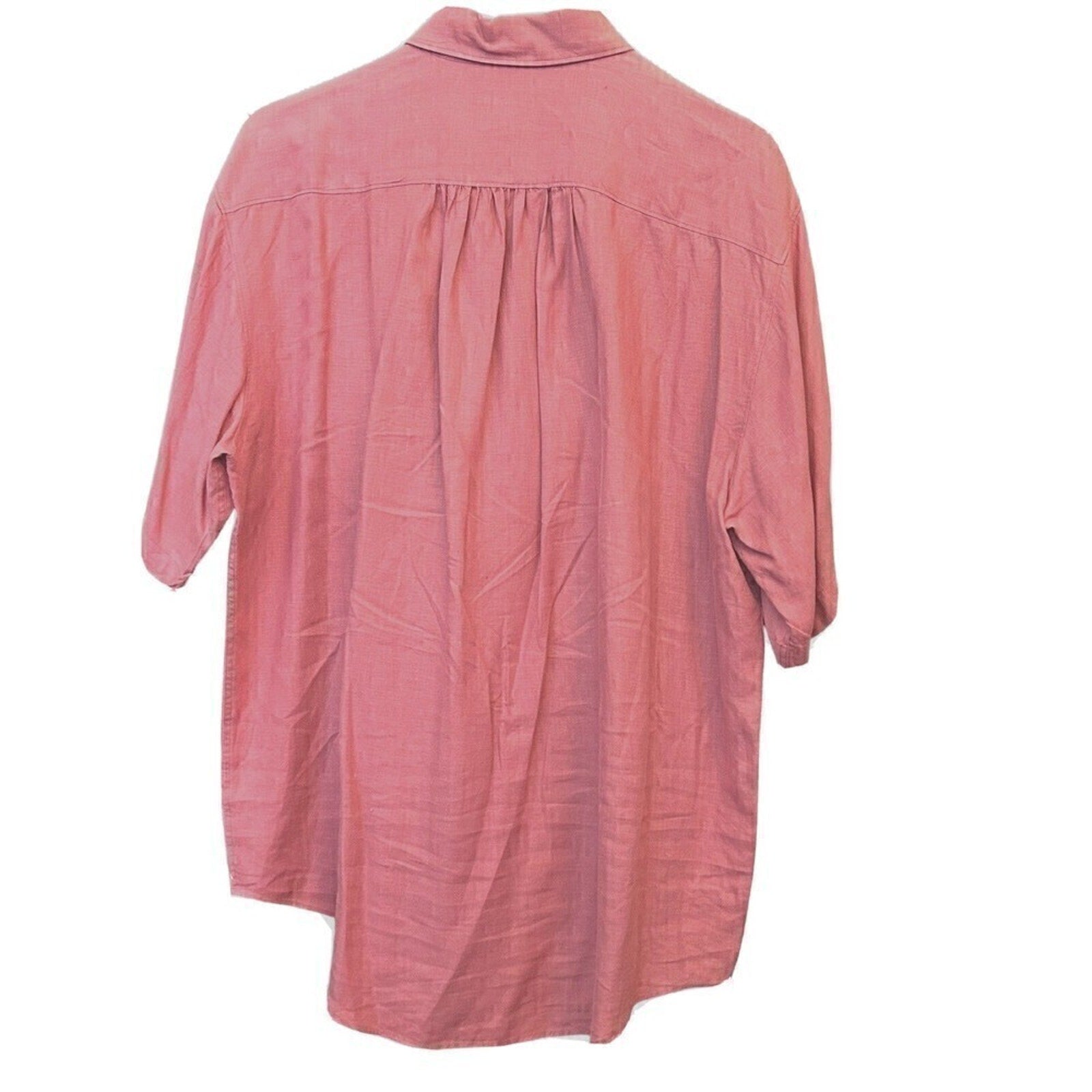 Barry Bricken Men's Short Sleeve Linen Shirt, Button Up Size Large Beachy #F1232