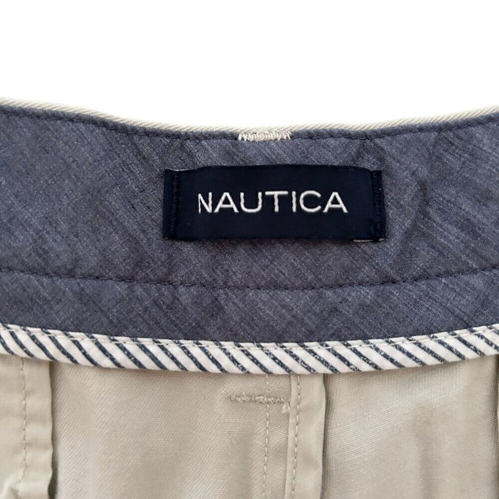 Nautica Deck Shorts Men's Size 36 Hi Rise Khaki Cotton Wide Comfort #A1571