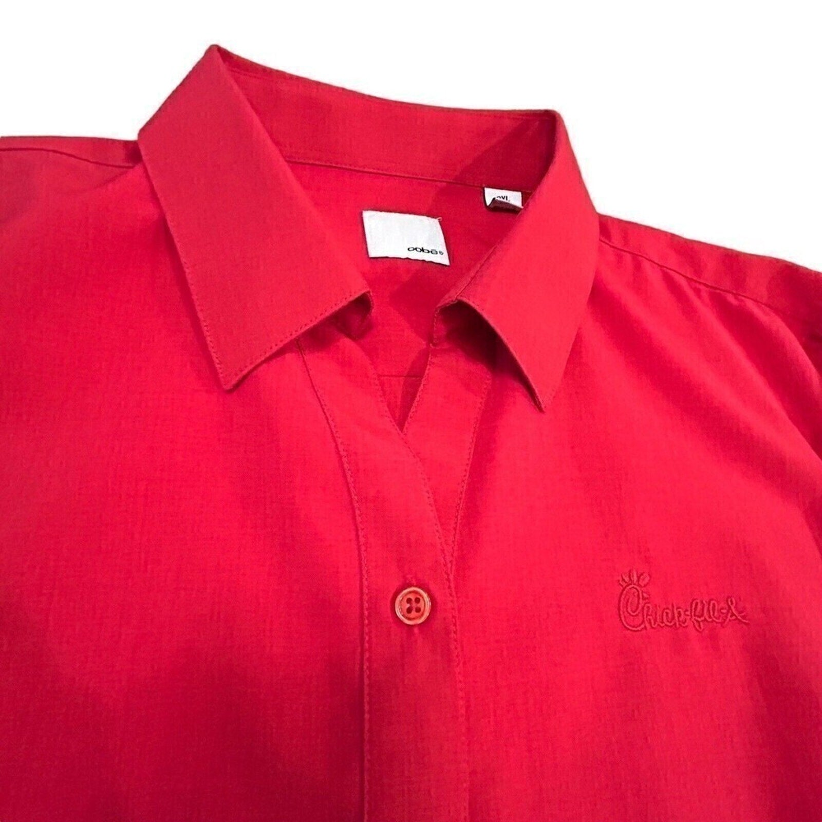 Chick-fil-A Button Up Shirt Men's oobe Red Size 2XL #F1243