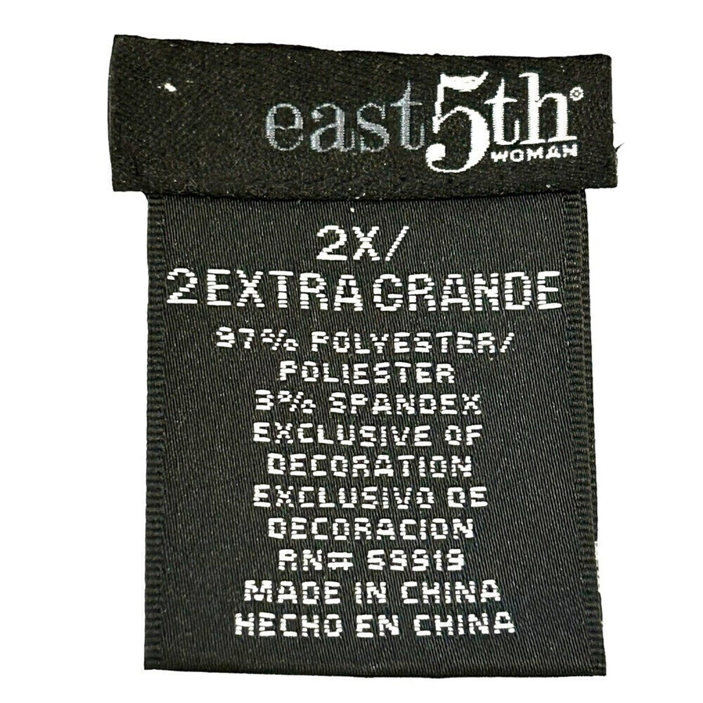 East 5th Avenue Women's Blouse SZ. 2X Choco/ White Short Sleeve Button Up #J1327