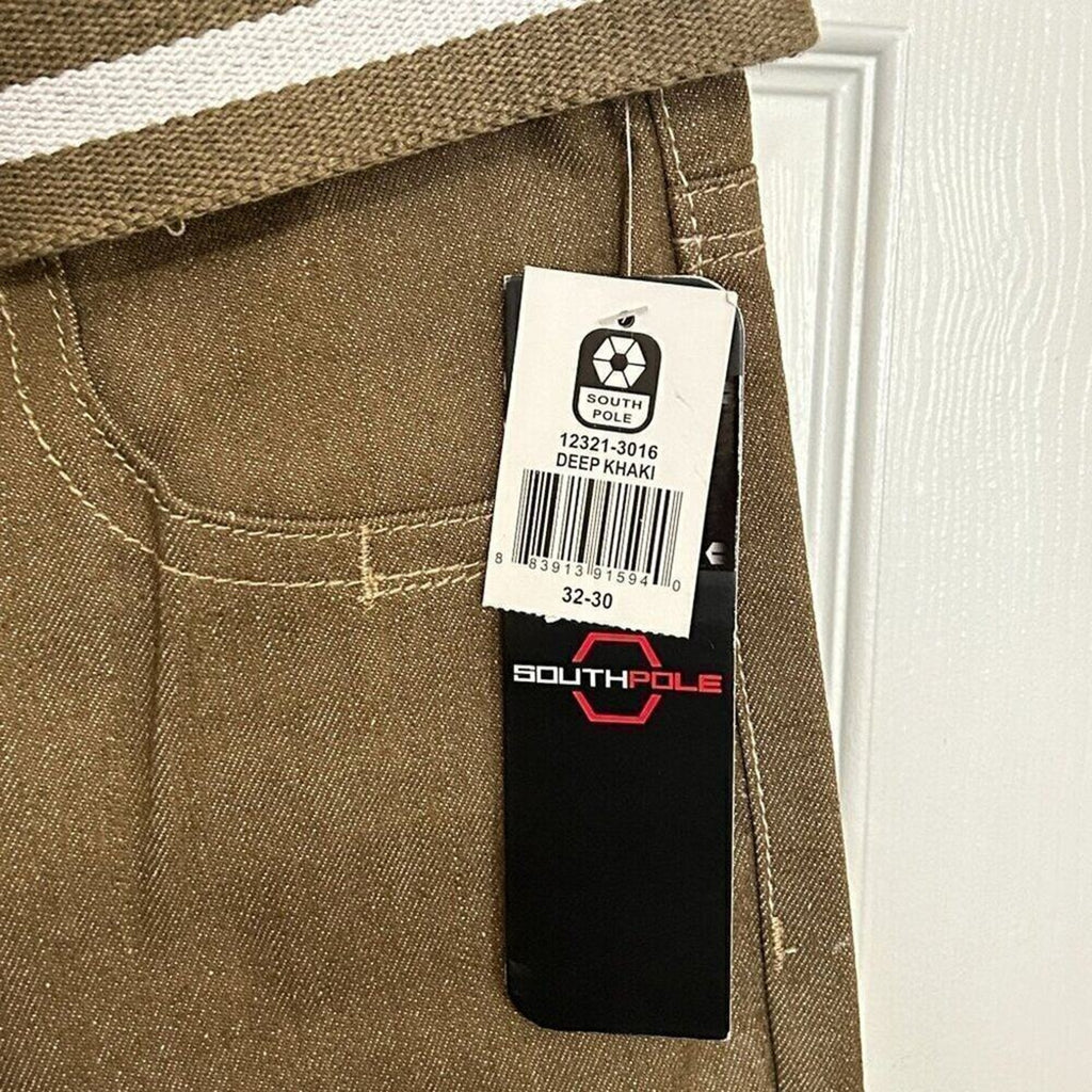 South Pole Men's Deep Khaki Pants Size 32 x 30 NWT Heavy Canvas Style #PJ3-1559