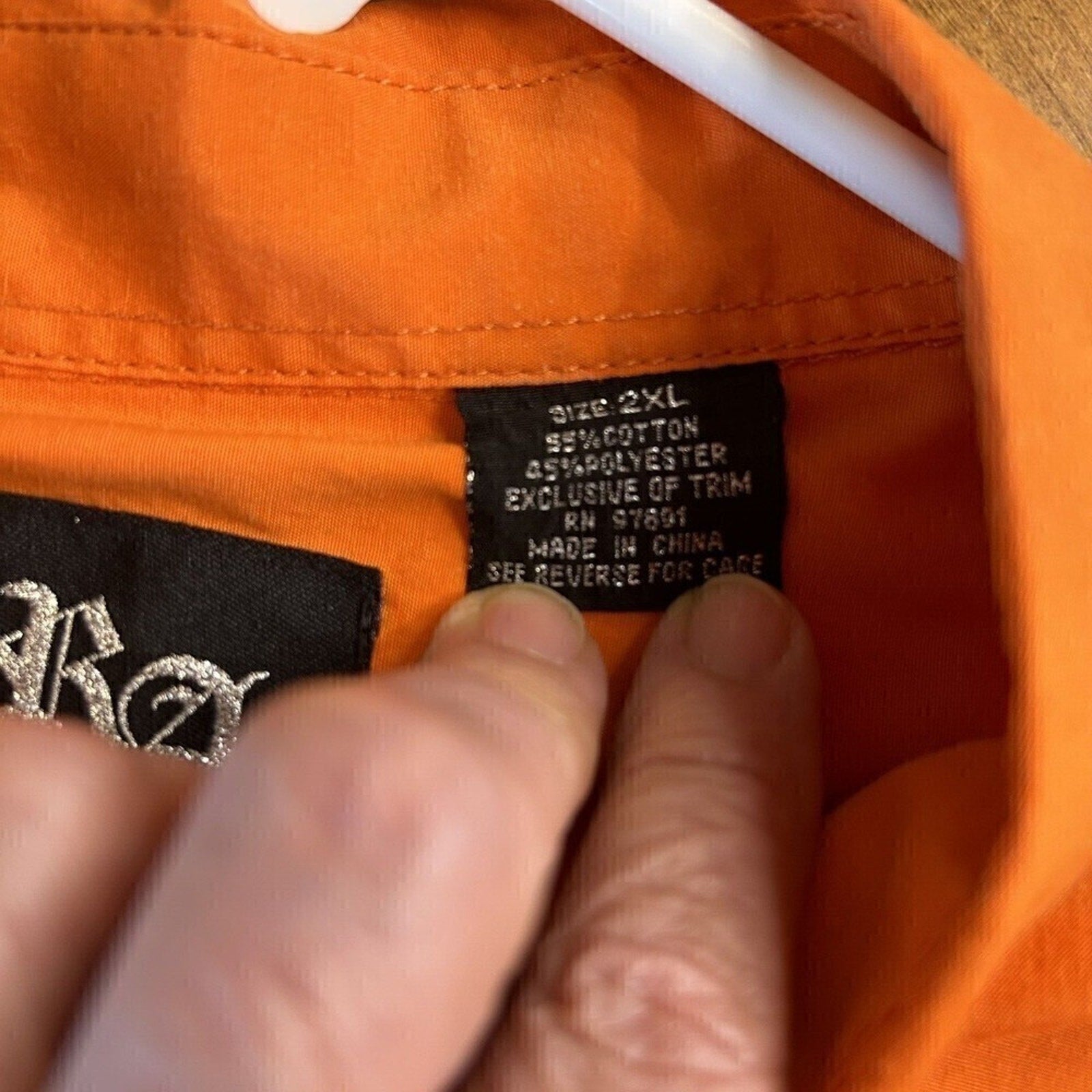 Red Ape Rare, Men's Corp. Shirt, Sz. 2X, Long Sleeve, Orange, Embroidery Logo