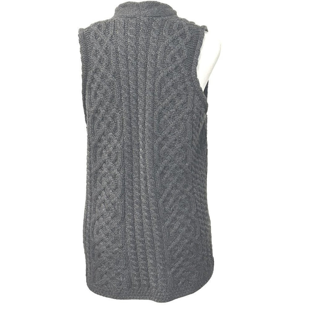 Carraig Donn Womens Size (S) Sweater Vest 100% Merino Wool Cable Knit #N1432