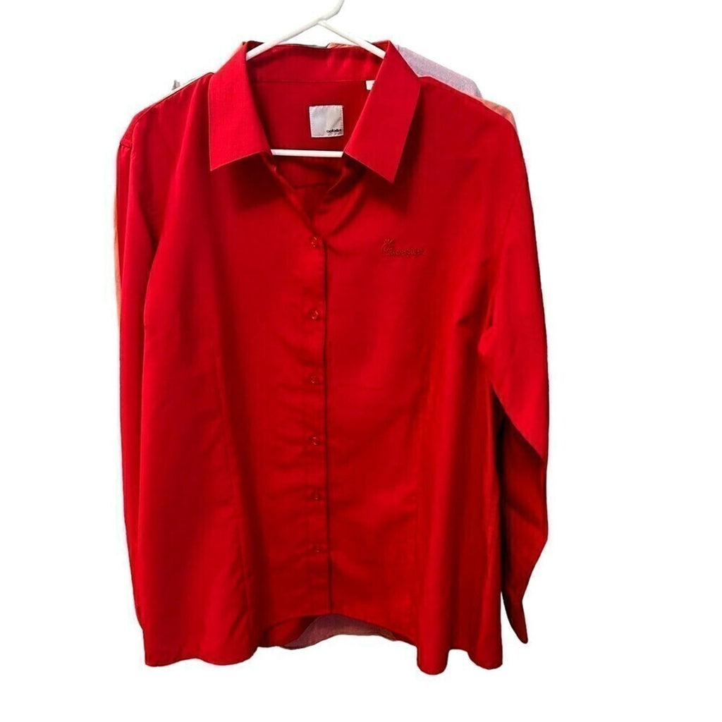 Chick-fil-A Button Up Shirt Men's oobe Red Size 2XL #F1243