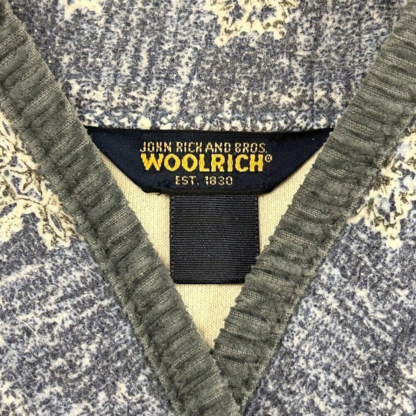 Woolrich John Rich & Bros Women's Blue Jacket Snow Flakes, Button Front, #O1411