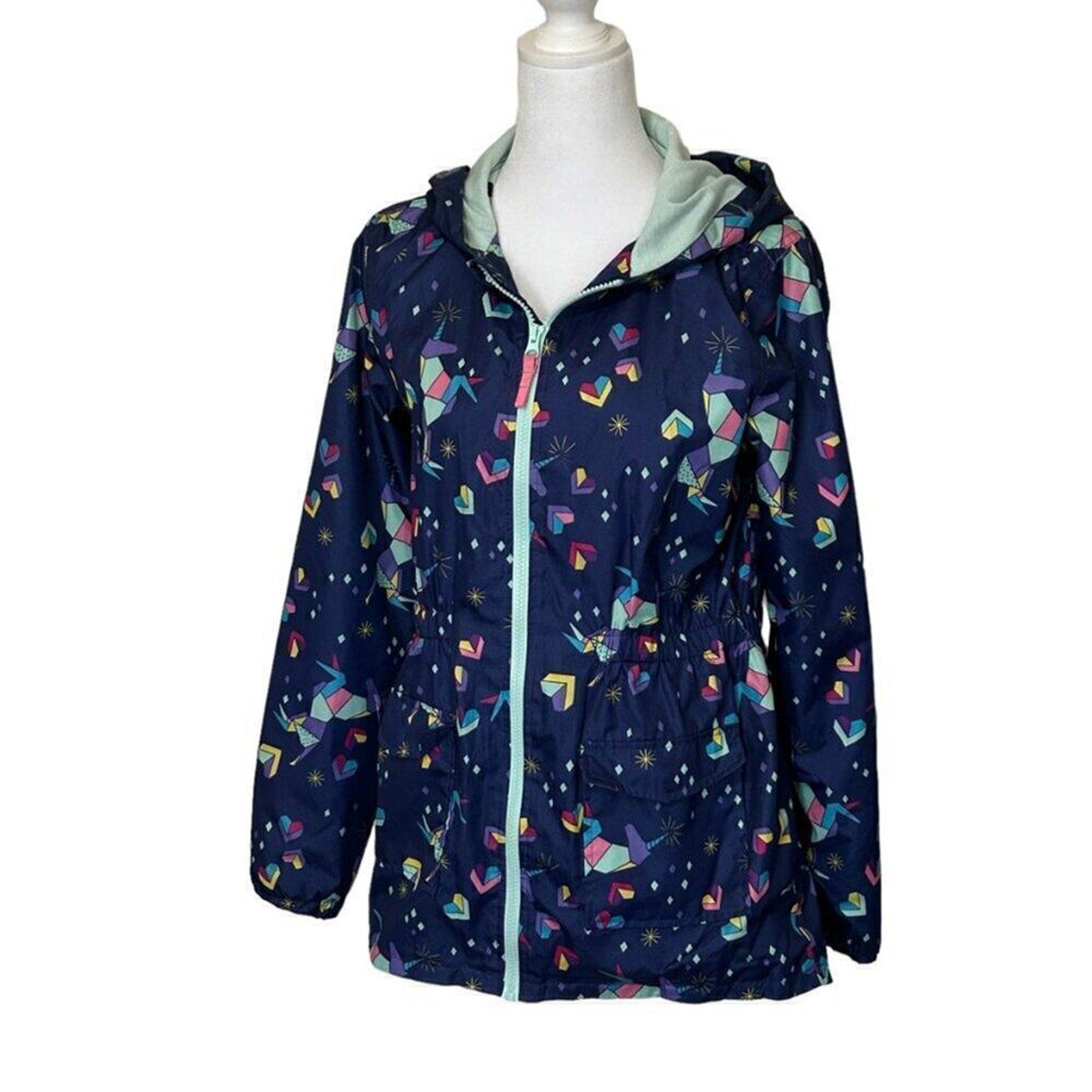 CAT & JACK Zip-up Hoodie Jacket Multi-Color Windbreaker Size XL (14-16)