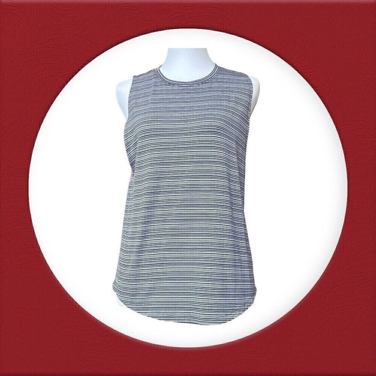 Athleta Women’s Cloudlight Tank Top S – Blue Gray Striped #A1211