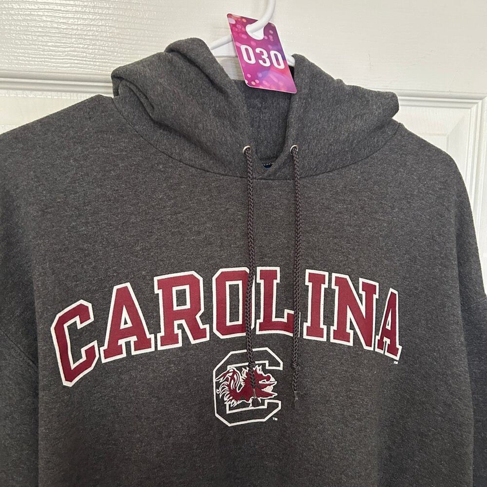 Champion Carolina Fleece Pullover Hoodie Sweatshirt Sz. L Gray Football