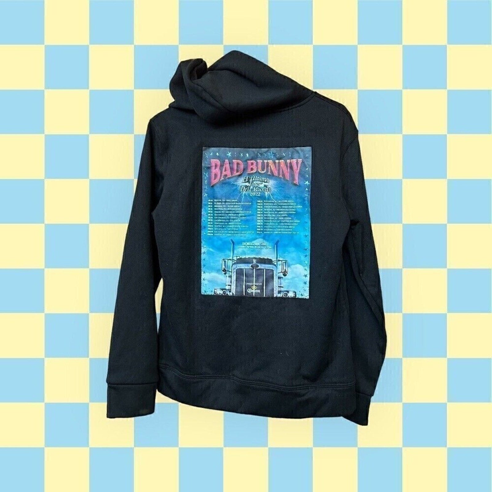 Bad Bunny “El Último Tour” Black Hoodie L – 2022 #J-1339