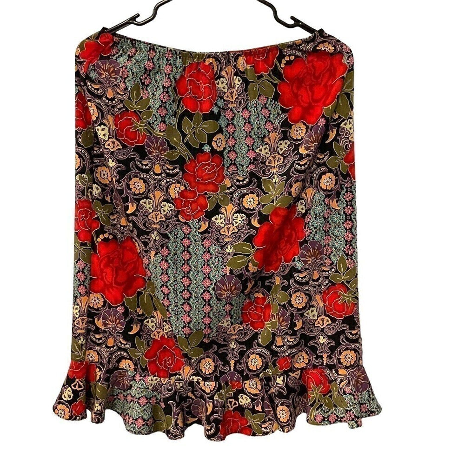 Toto N Ko Midi Skirt Woman's Floral Multicolor Size (S) See Photos #1086