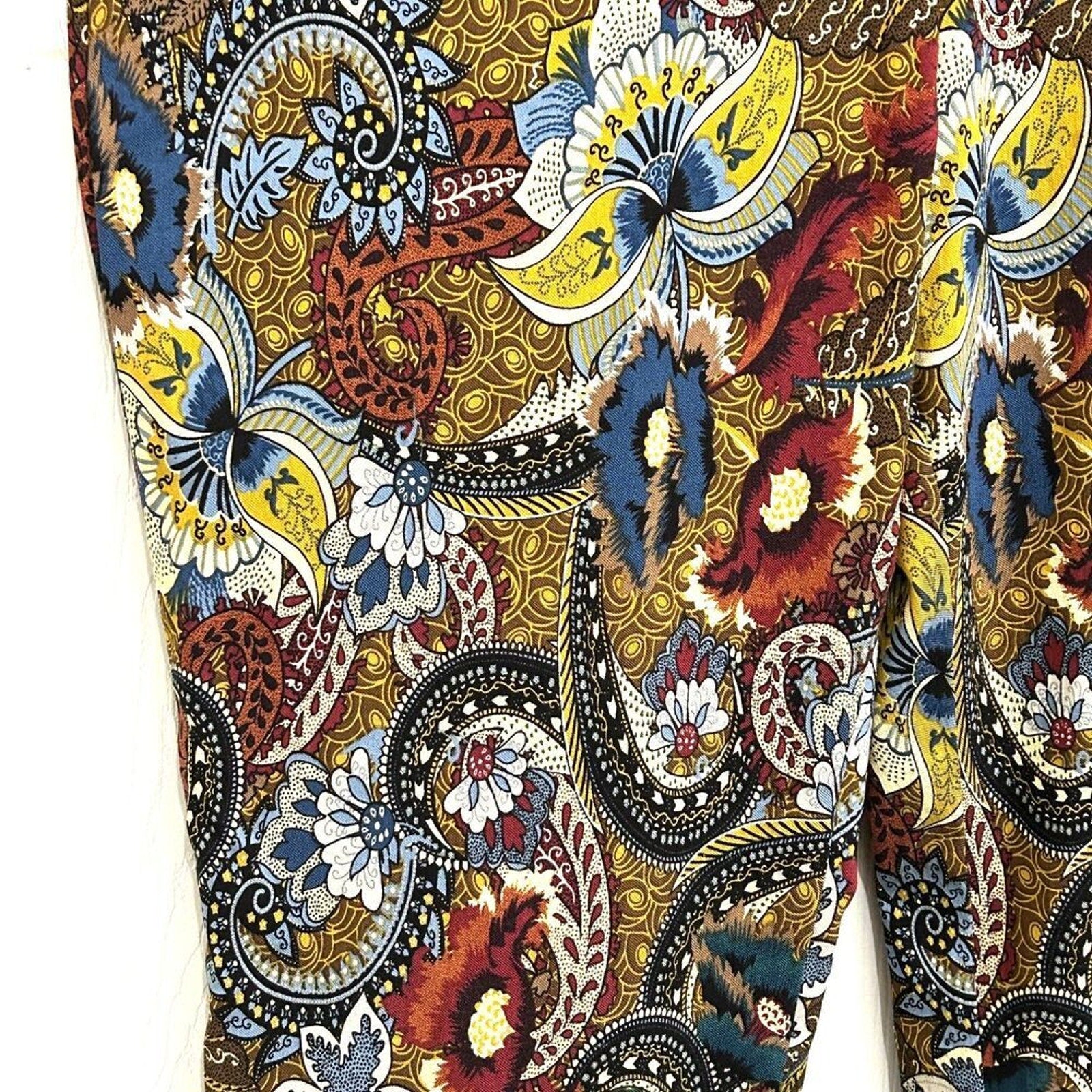 Jules & Leopold Women's Print Pants Size L Paisley Floral Made in Canada #M-1638