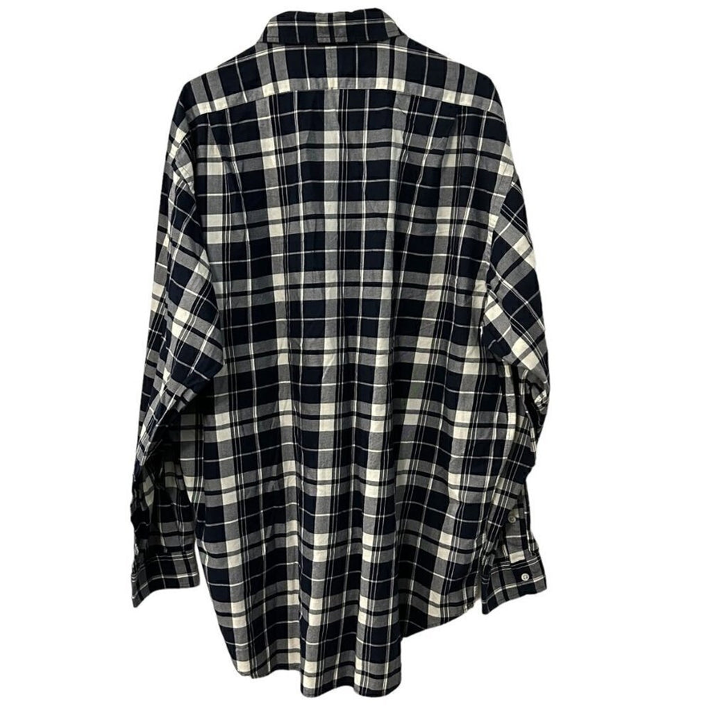 POLO Ralph Lauren Vintage Mens Sz. XL Plaid Shirt Long Sleeve 100% Cotton #M1387