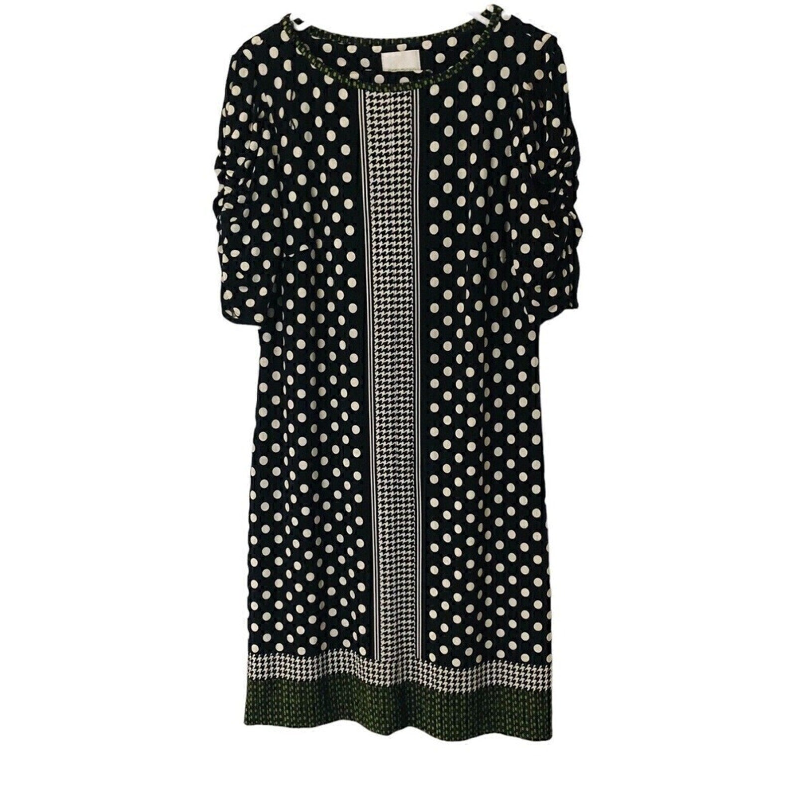 Donna Morgan women’s midi fit‑straight dress size 14 geo polka dot