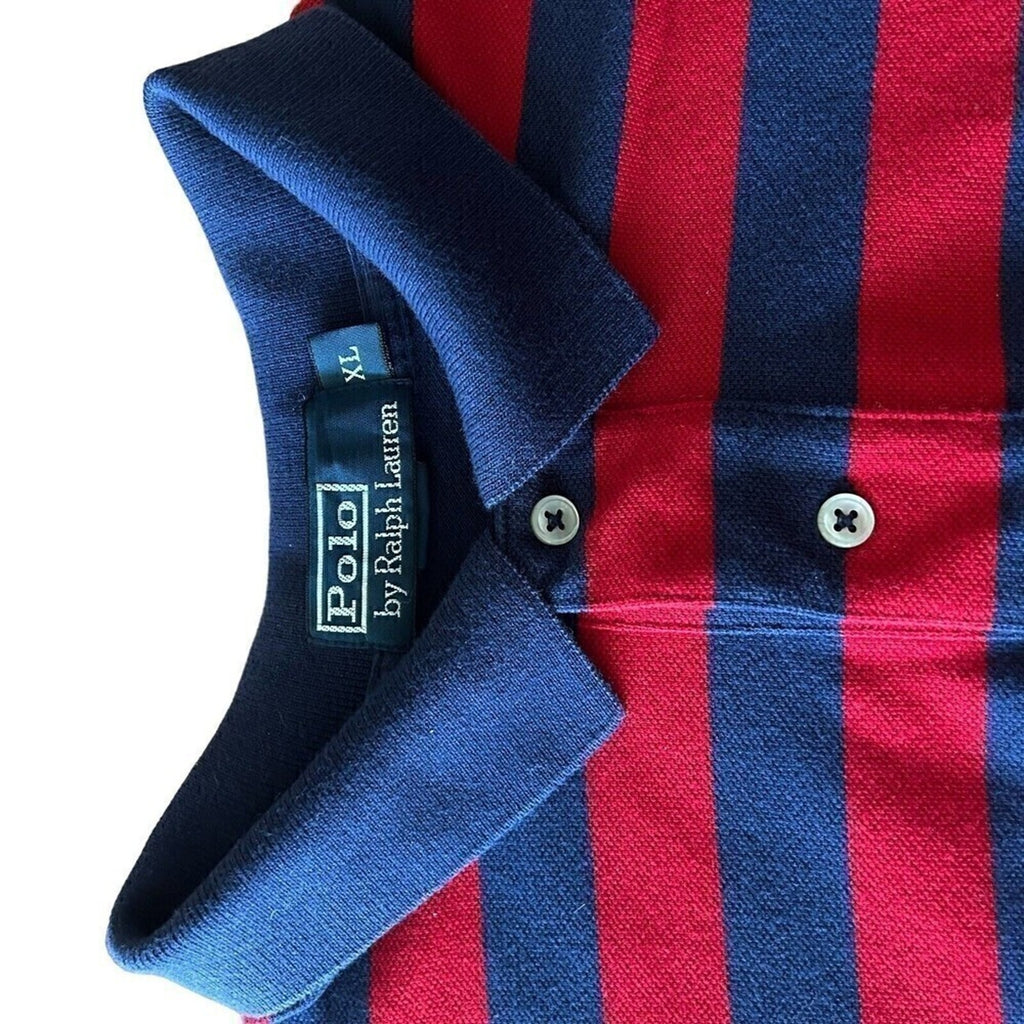 Polo By Ralph Lauren Shirt Mens Size XL 100% Cotton Blue Red Striped #H1311