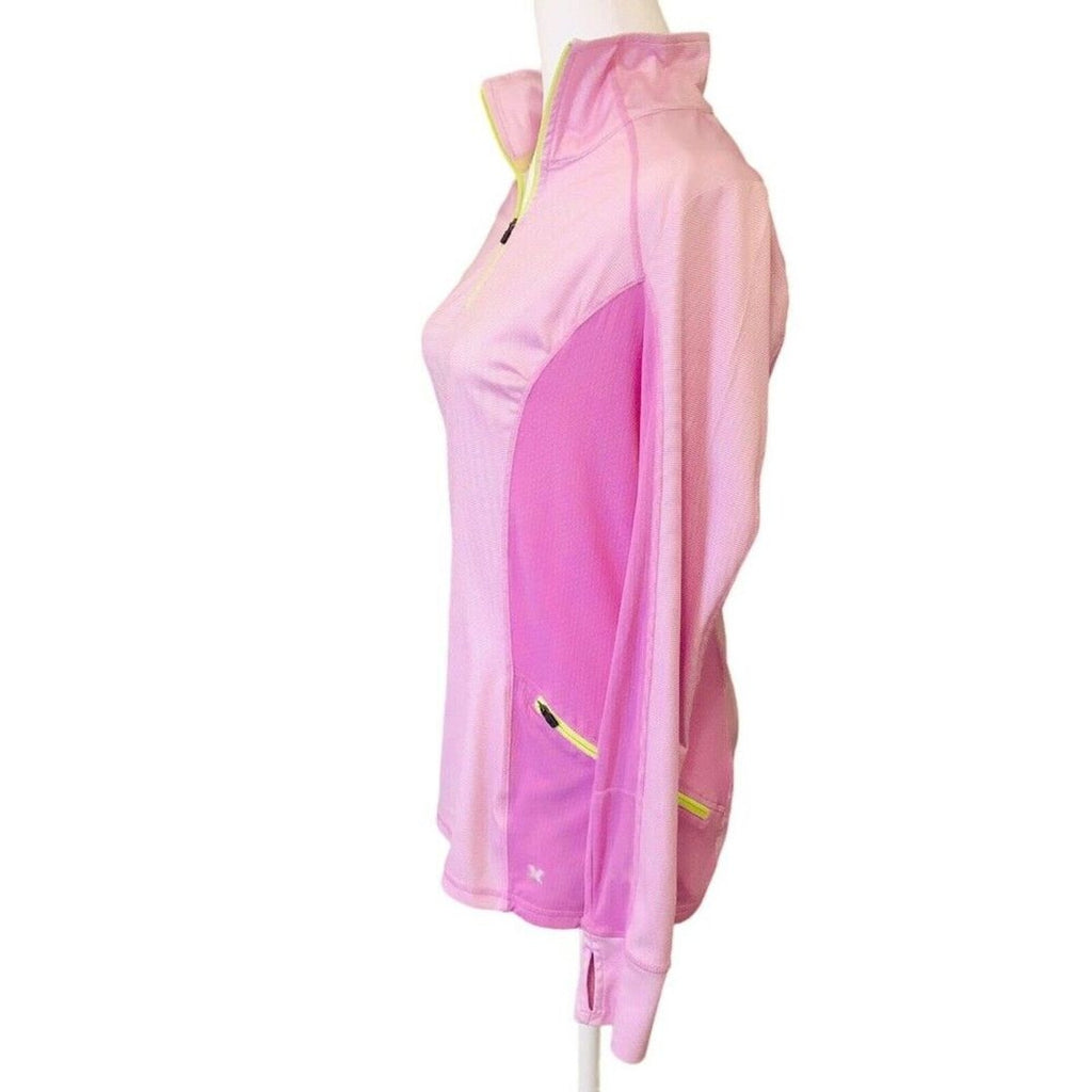Xersion Light Pink Stripe 1/4 Zipper Women's Tennis Light Windbreaker Size (M)