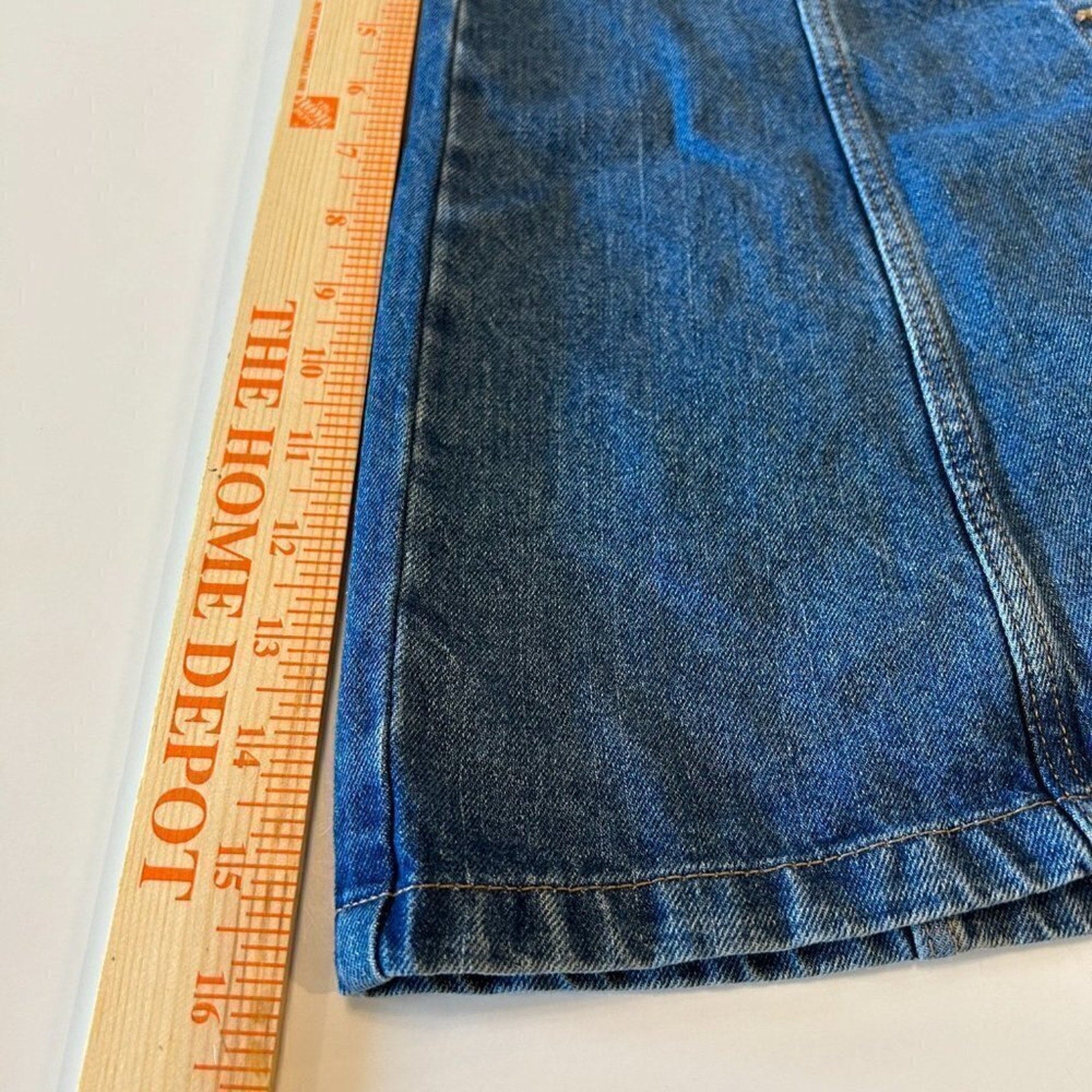 Divided Denim Mini Skirt Full Button Up Size 2 Blue 100% Cotton #12