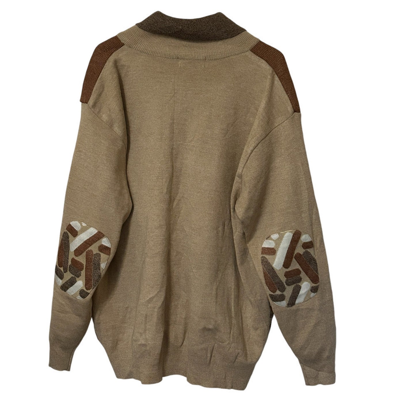 Silversilk Sweater Men's Size XXL Tan/Brown Heavy Fall/Winter Wear Zip Pockets