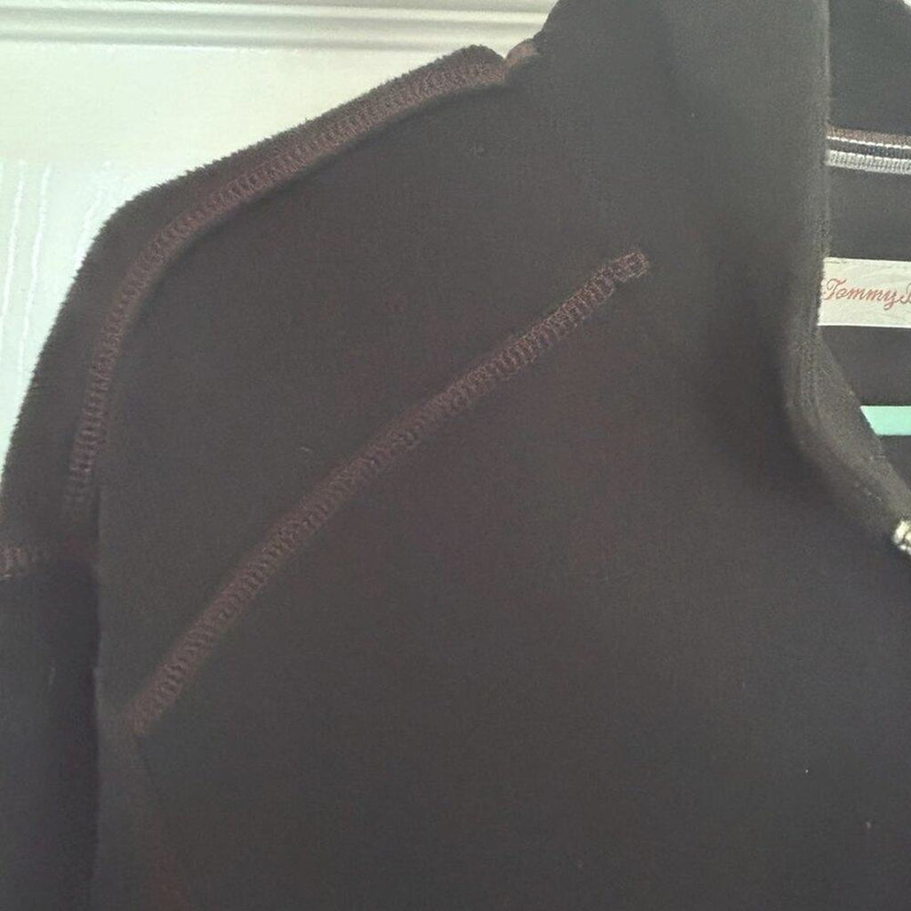 Tommy Bahama VTG 1/4 Zip Sweatshirt De'Vine Intervention Embroidered Blk.Sz. L
