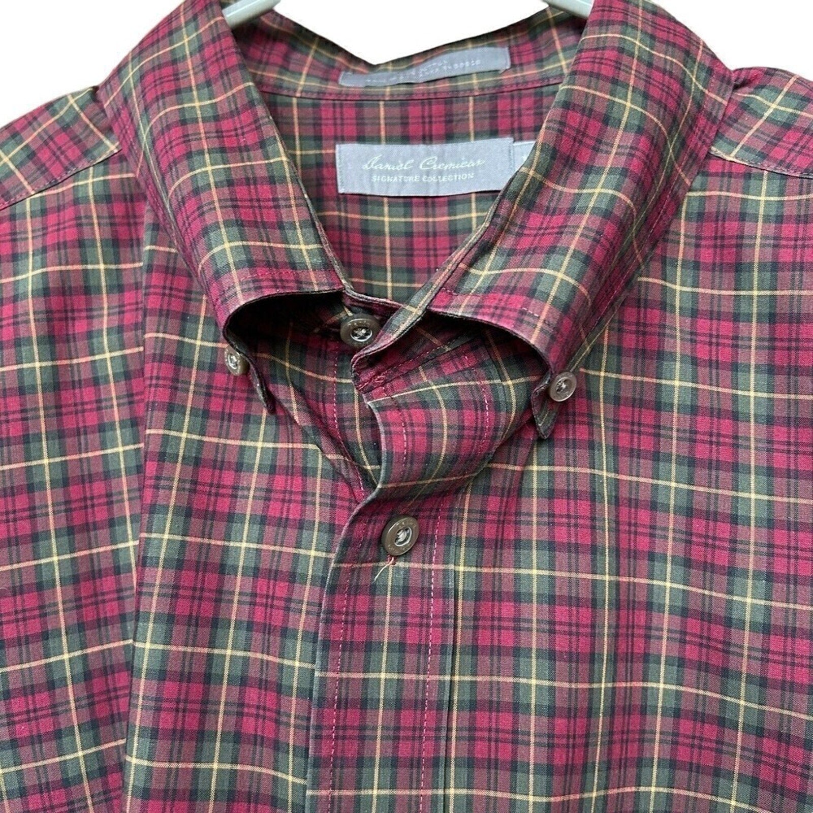 Daniel Cremieux Shirt Mens Size XL Long Sleeve Italian Fabric Plaid #F1238