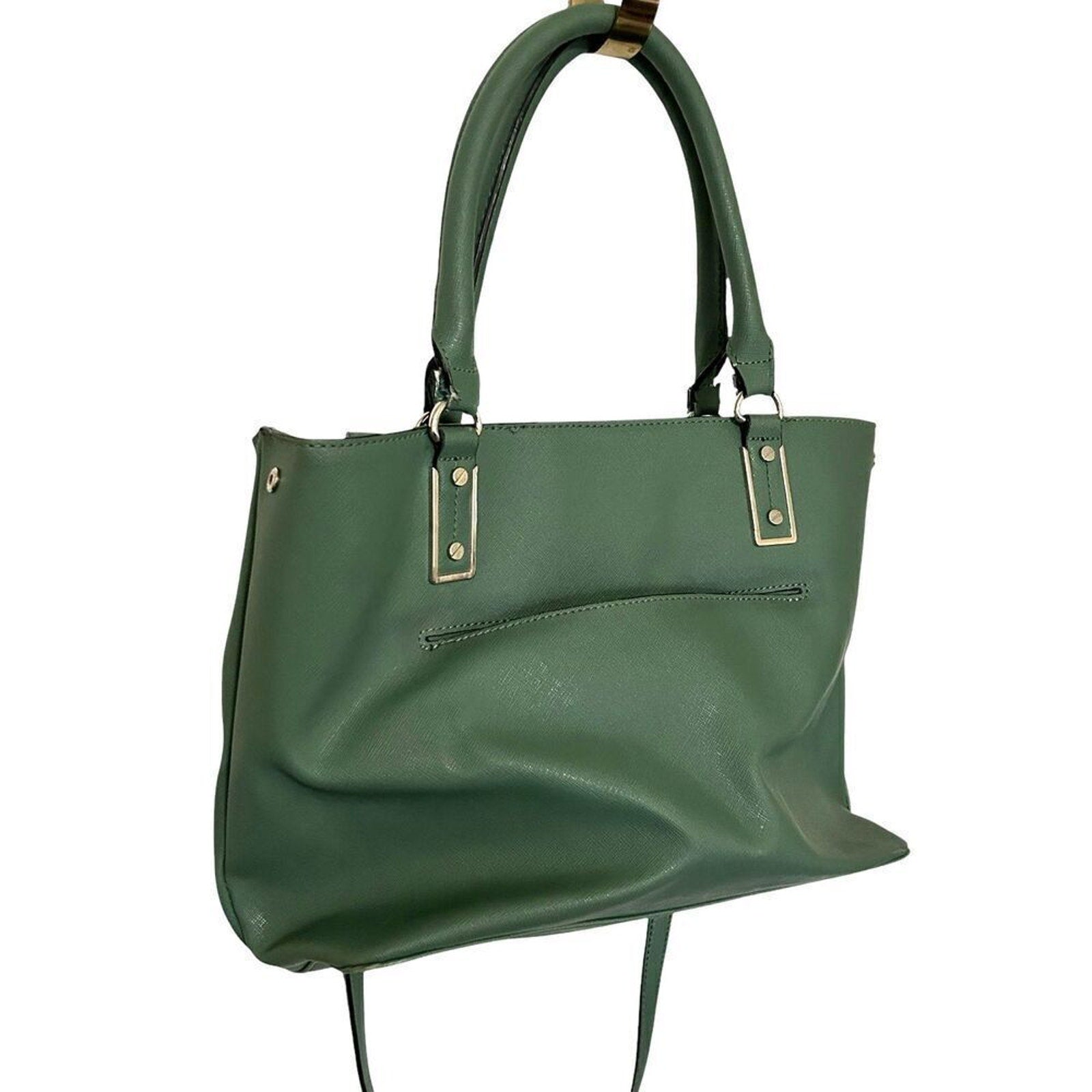 Dana Buchman Purse Shoulder Bag Green Multi Zip Compartments