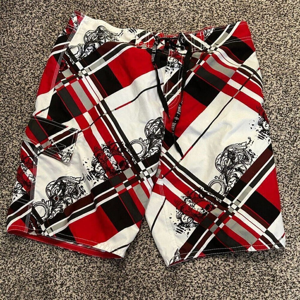 Point Zero Long Board Shorts Size M Trunks Beach Swim Surf Casual Play #A-1599