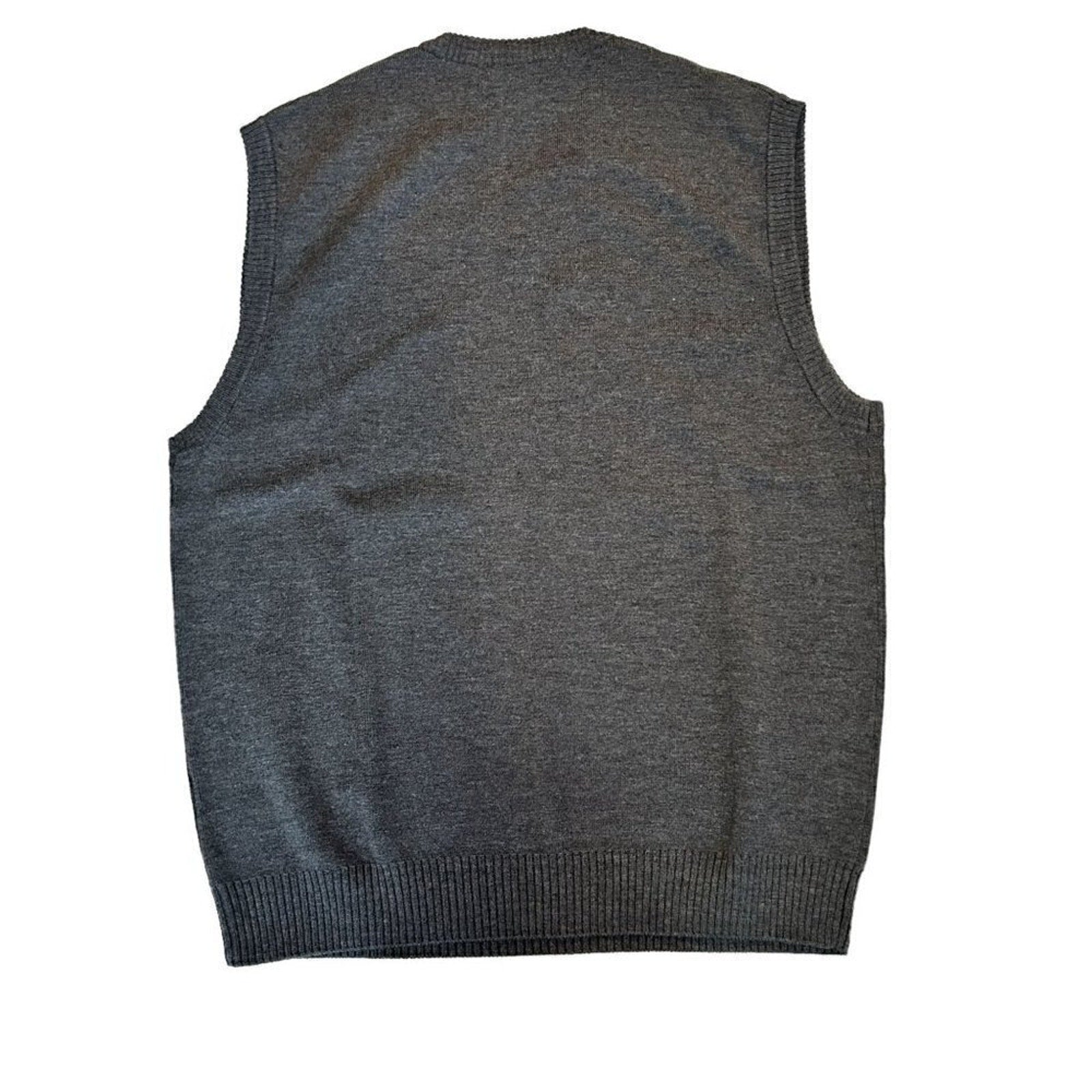 VTG 90's Lands End Sweater Vest Men's Size L Gray Pullover - Golf Style #P1490