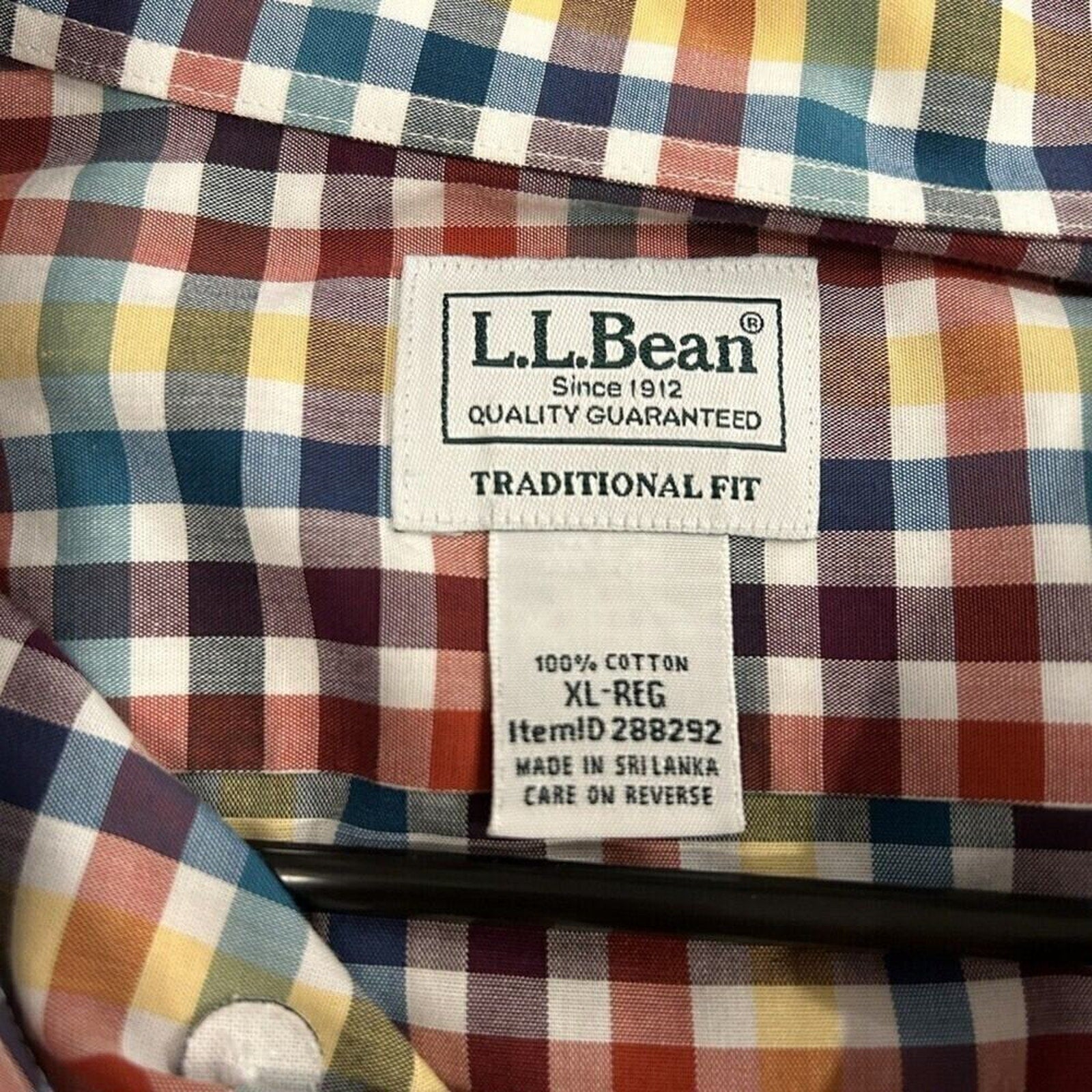 L.L. Bean multicolor cotton dress shirt XL Regular traditional fit #1173