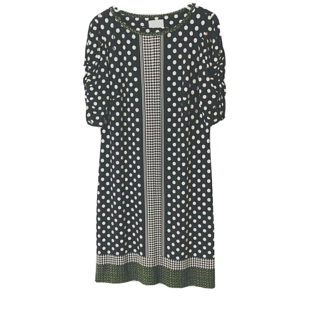 Donna Morgan women’s midi fit‑straight dress size 14 geo polka dot
