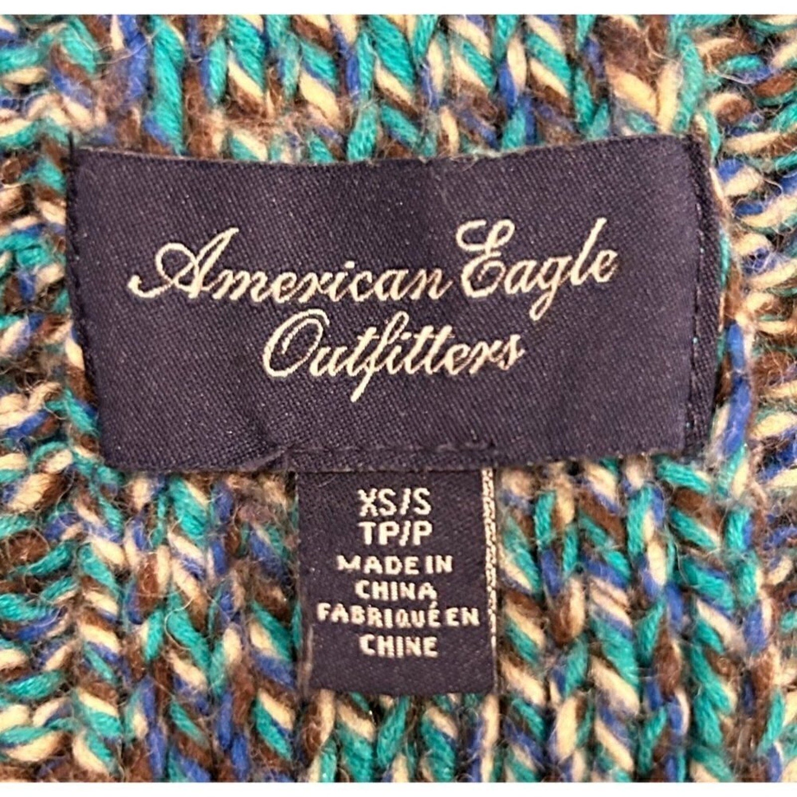 American Eagle Women’s Cable Knit Cardigan – Size ES/S, Bat-Wing Sleeves, Button-Up#BH