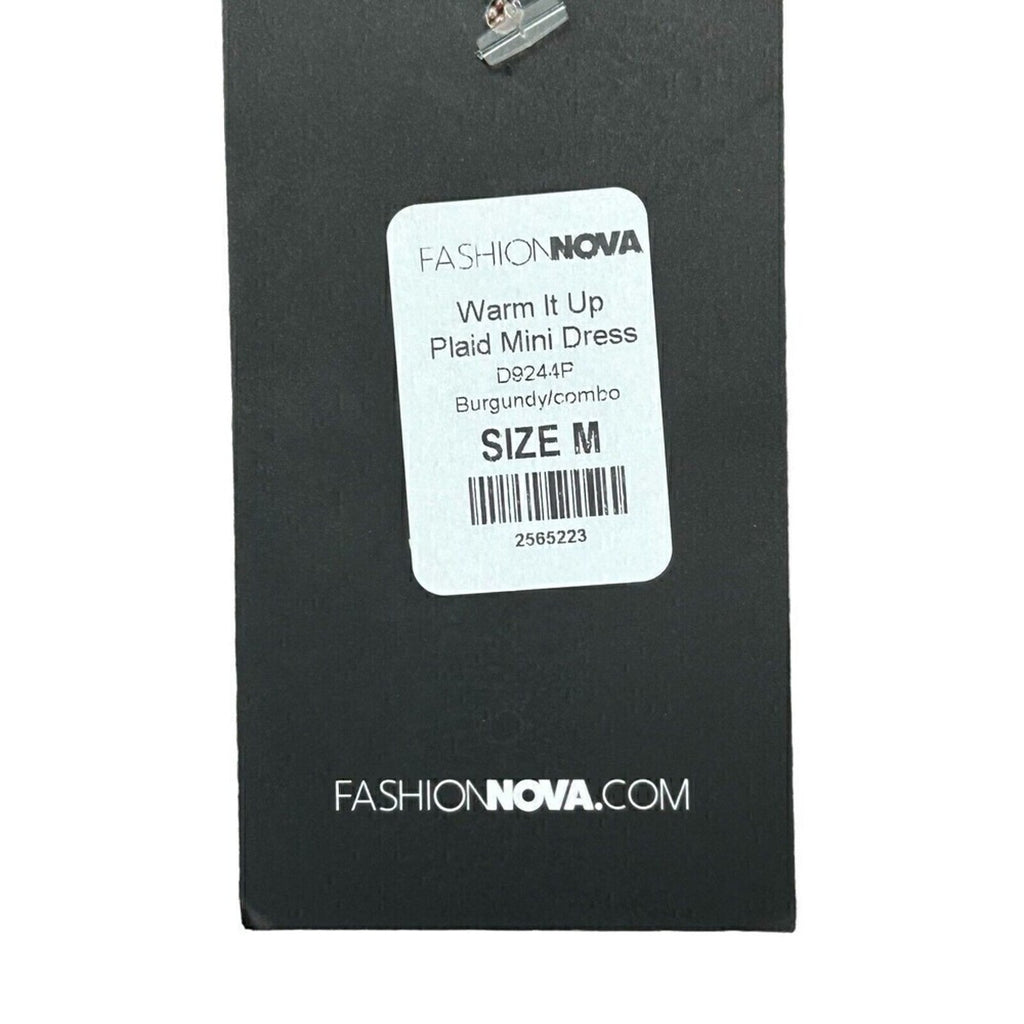 Fashion Nova “Warm It Up” sleeveless plaid mini dress size M #HB