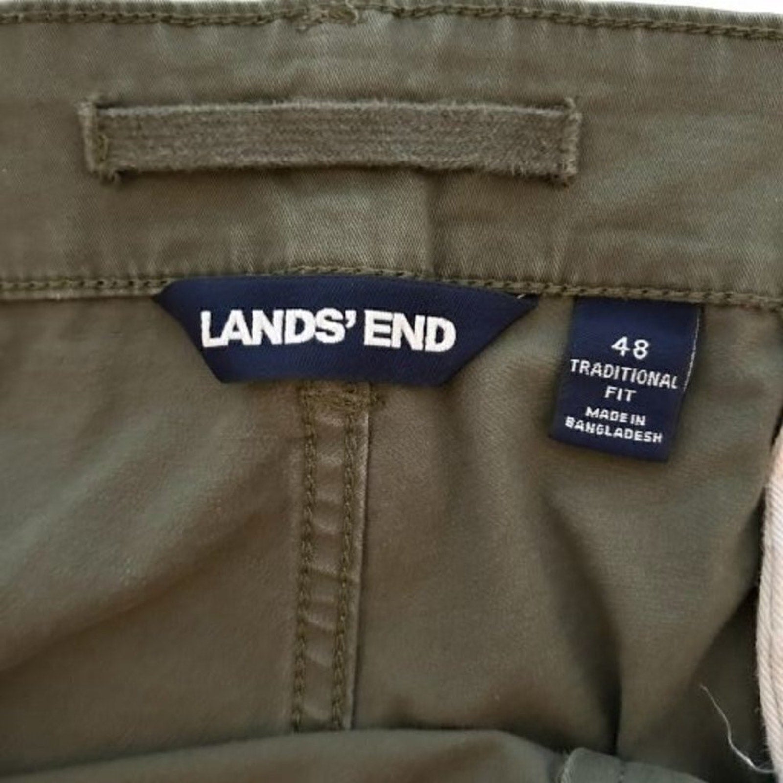 Lands End Men's Cargo Shorts Size 48 Traditional Fit Cotton Spandex Blend #P1534