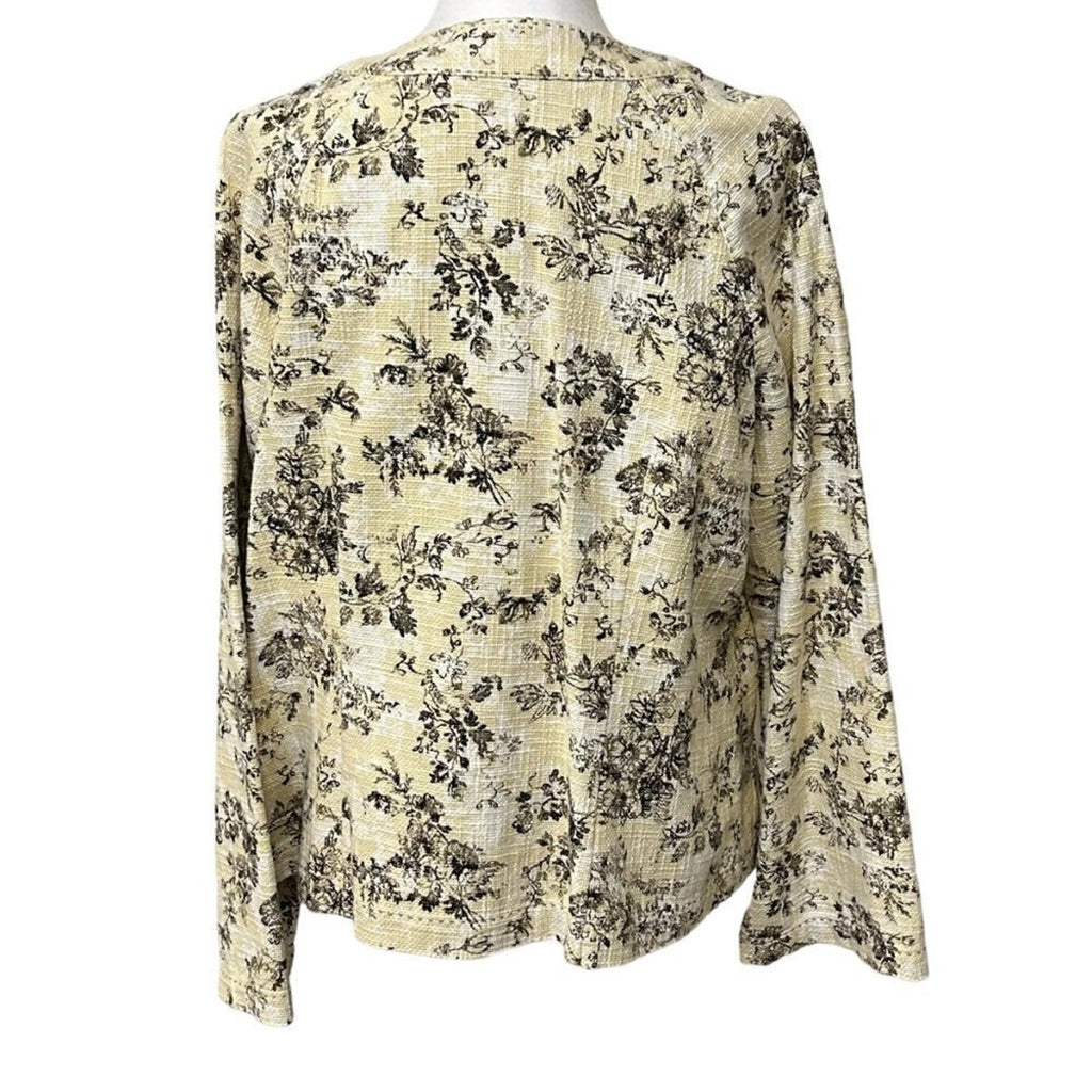 J. JILL Women's Crop Floral Jacket Sz. L, 100% COTTON, Classic, Corporate, Party