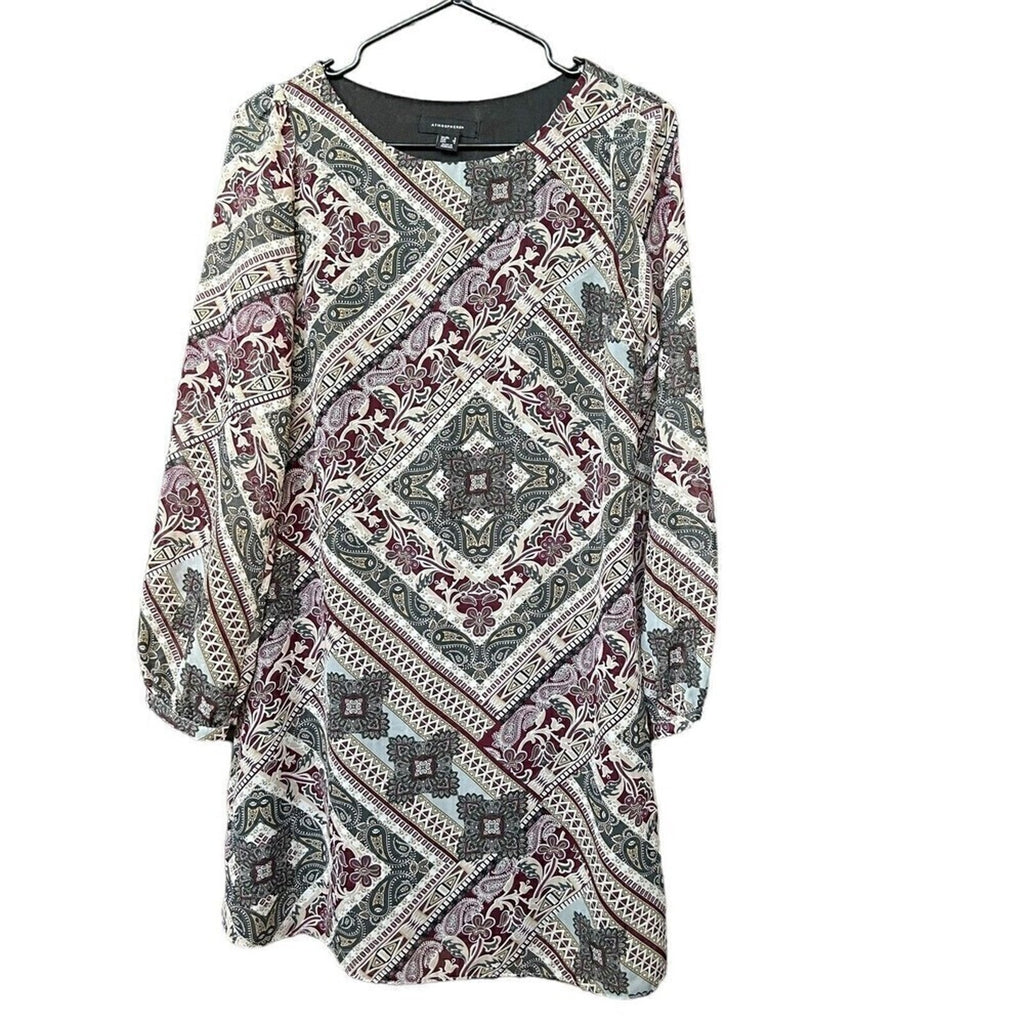 Atmosphere shift dress 3/4 sleeve scoop neck stretch lined size 4 #HB