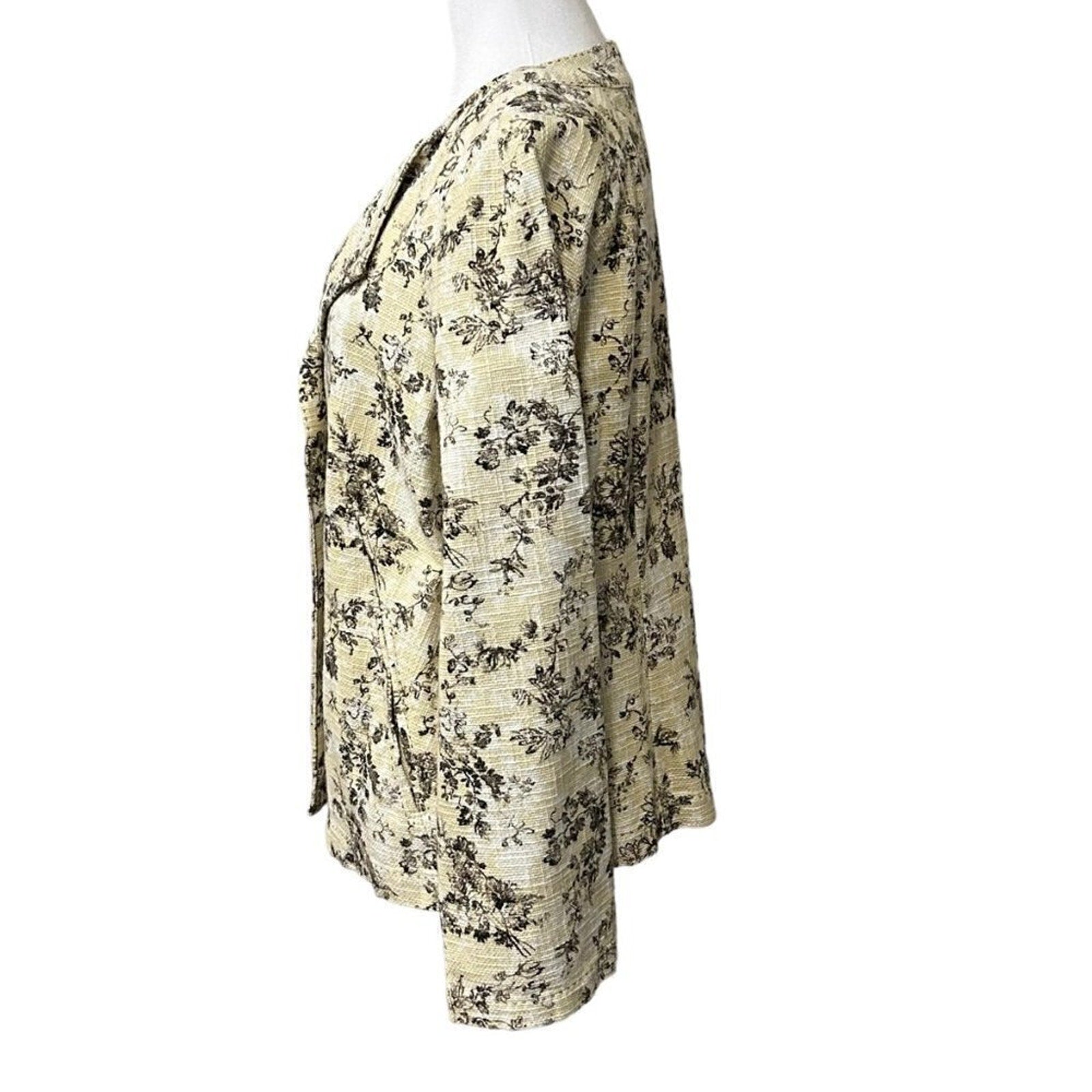 J. JILL Women's Crop Floral Jacket Sz. L, 100% COTTON, Classic, Corporate, Party