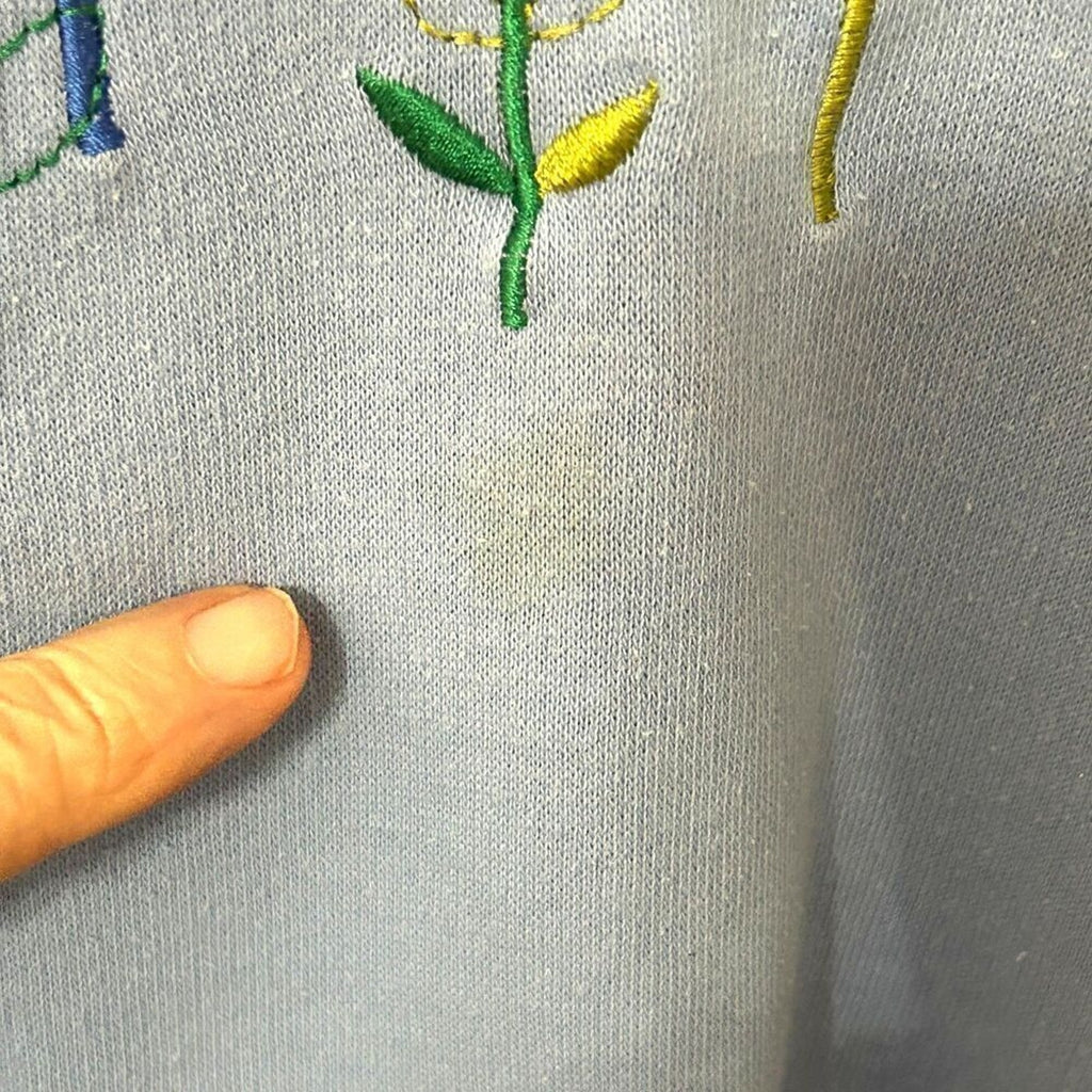 Kim Rogers Women's Size M Flowers, Sweatshirt, Mock T-Shirt Collar  #A-1594