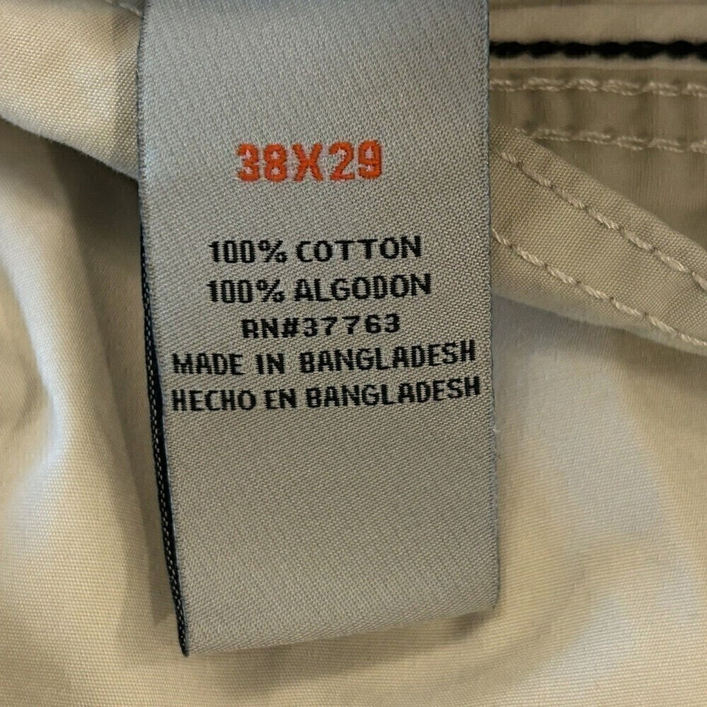 Axist Men's Relaxed Cargo Pants Beige Size 38x29 Algodon 100%Cotton #J1335