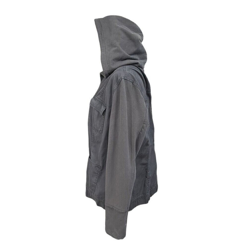 Ruff Hewn Women's Jacket Size XL Gray Hooded Full Zipper #SH
