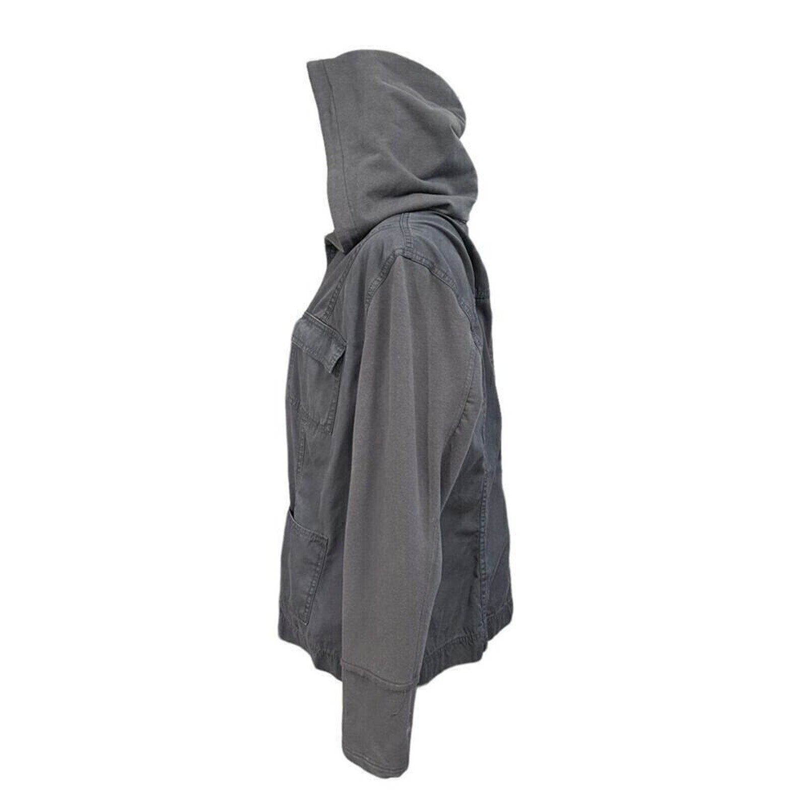 Ruff Hewn Women's Jacket Size XL Gray Hooded Full Zipper #SH