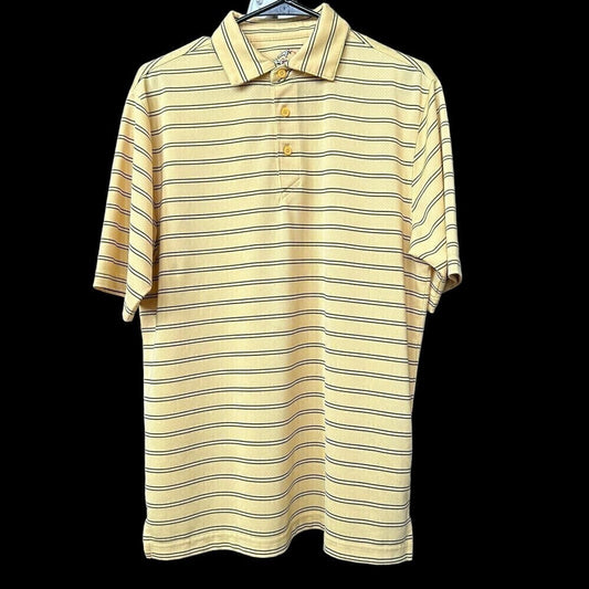 Ahead Extreme Men’s Yellow Striped Golf Polo Shirt – Size S, Short Sleeve # H1270