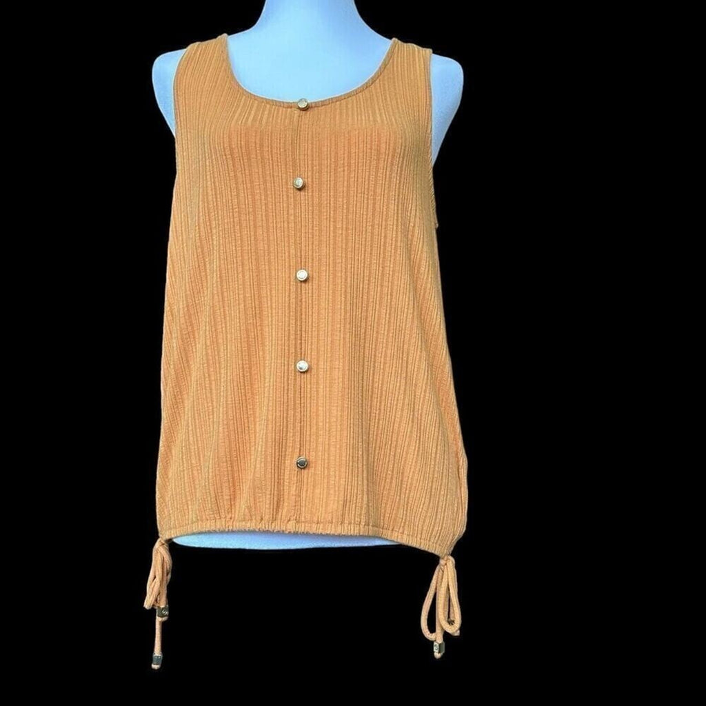 Michael Kors Women's Blouse Tank Top Size Medium Stretchy Pumpkin Orange #H1289