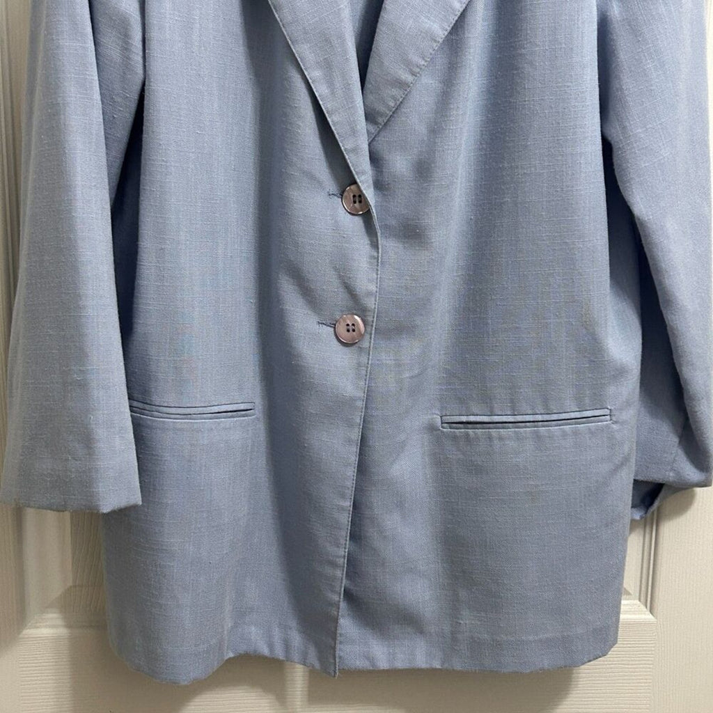 Sag Harbor Women's Size 14 Blue Suit Jacket Blazer Business Casual 2 Button #047