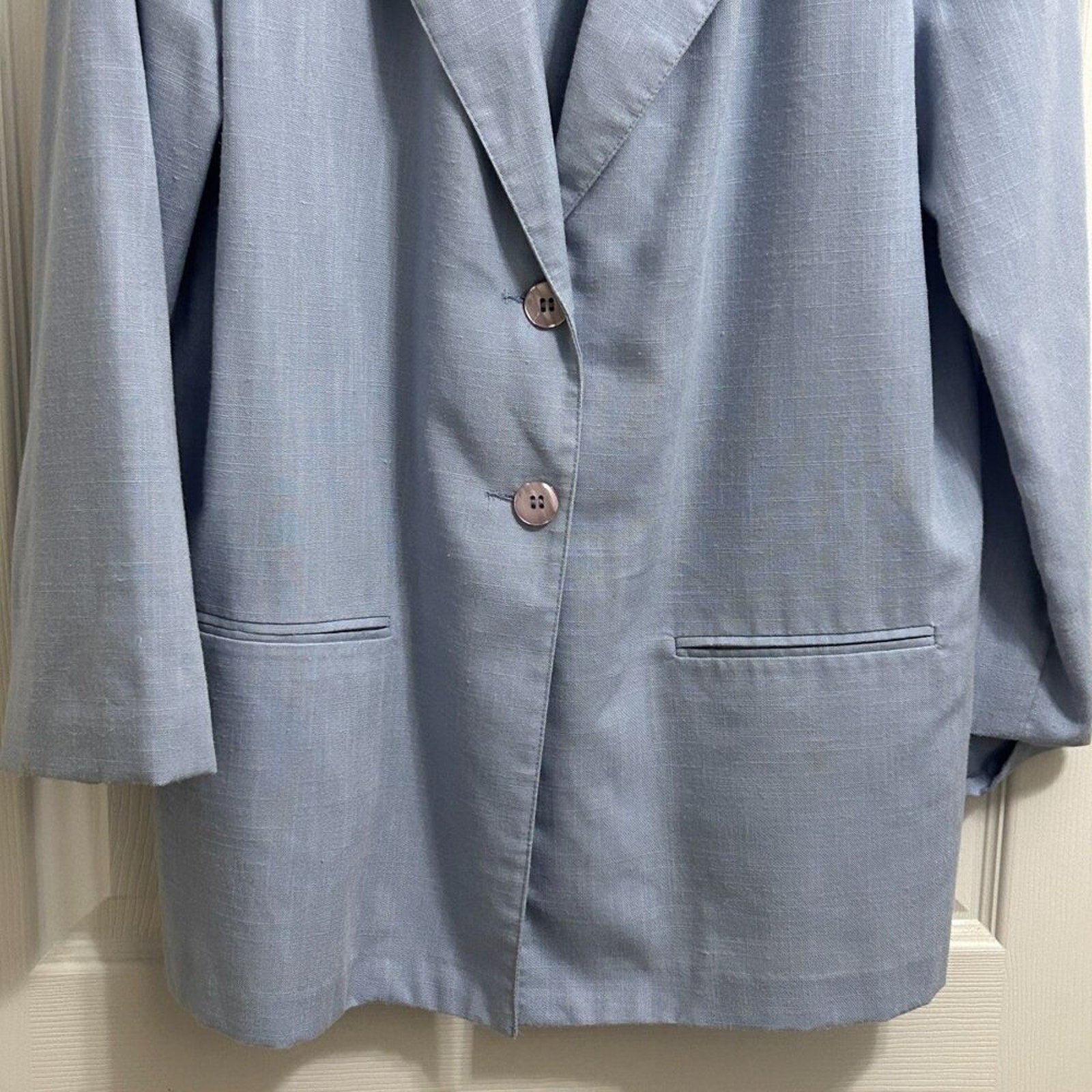 Sag Harbor Women's Size 14 Blue Suit Jacket Blazer Business Casual 2 Button #047