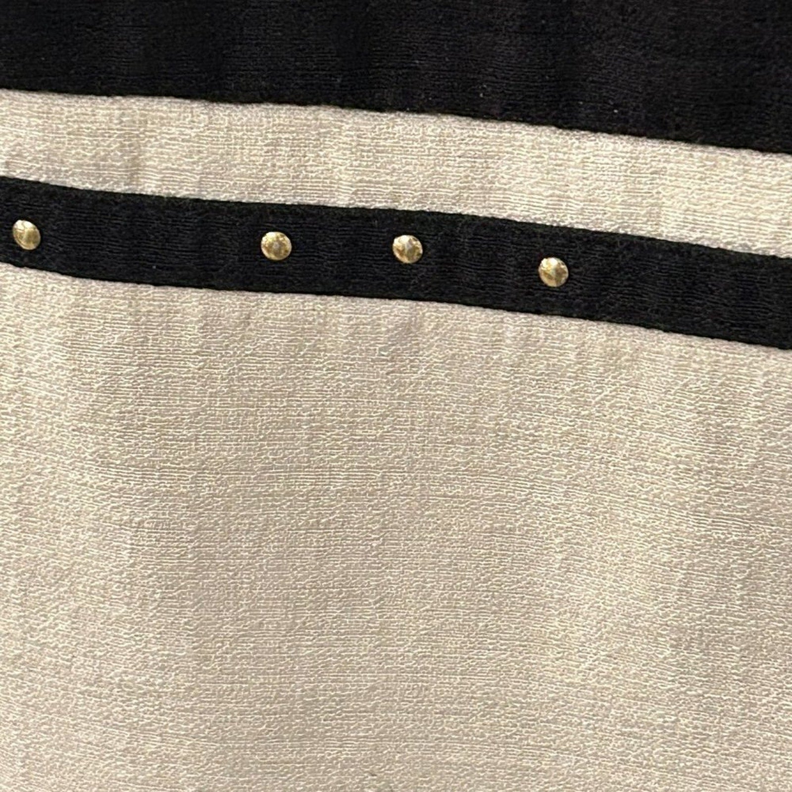 Virgo Women's Tunic Top Size 10, Black / Cream Gold Studs Rayon / Poly Blend #BH