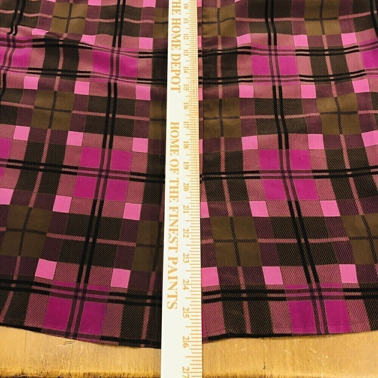 Vintage Lloyd Williams Shirt Women's Blouse Nehru Collar, Plaid Maroon/Pink